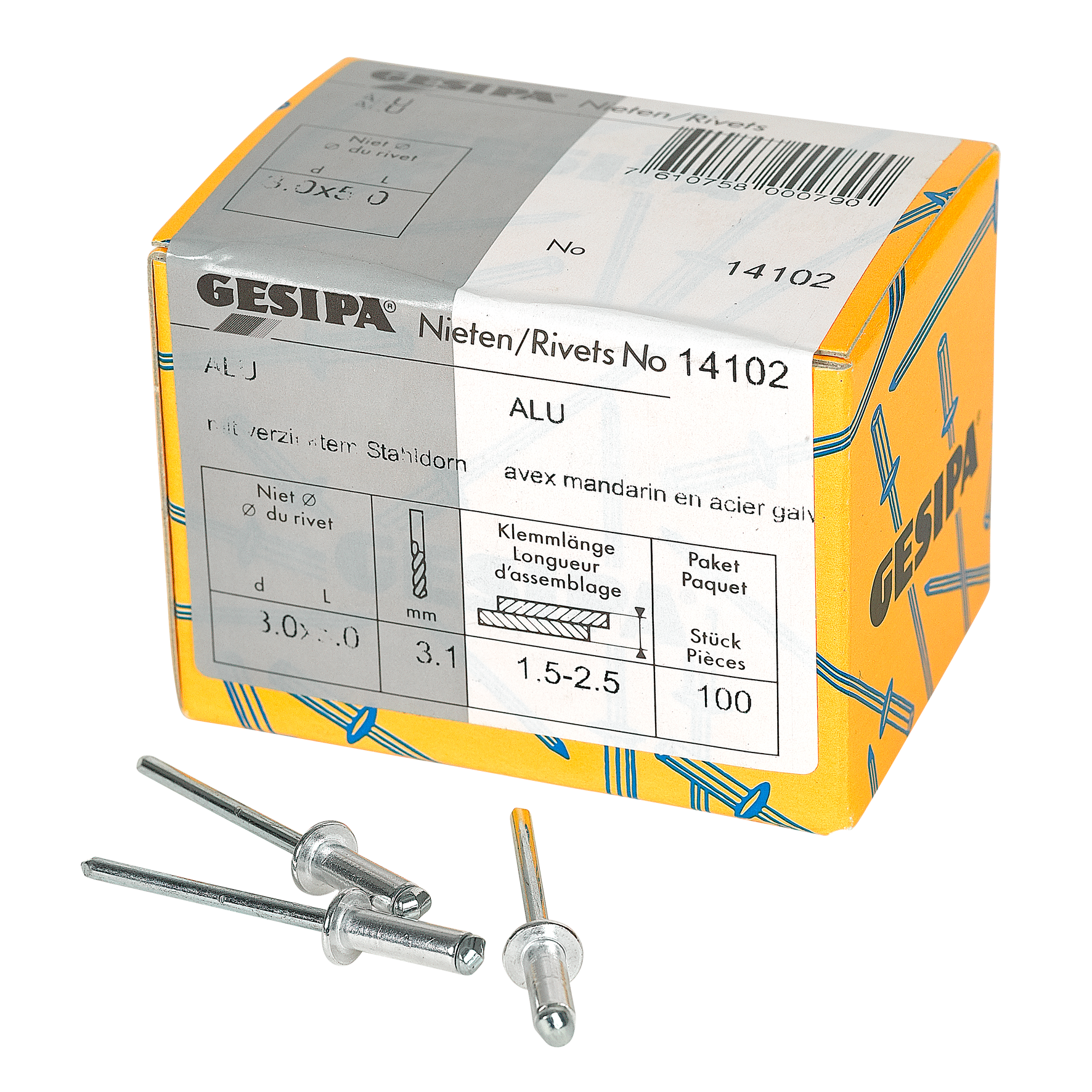 Blindnieten 3.0x5 Alu 100 Stk