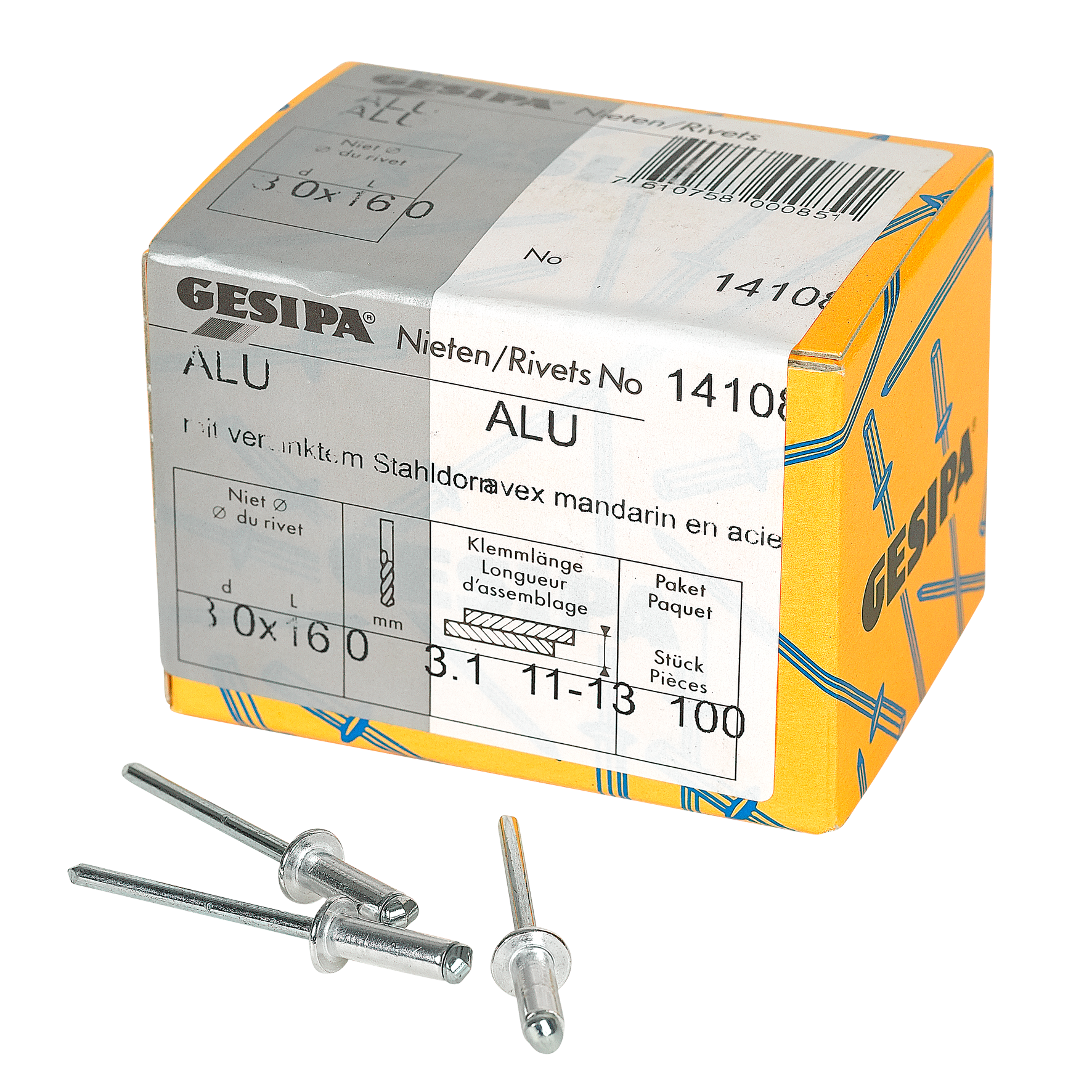 Blindnieten 3.0x16 Alu 100 Stk