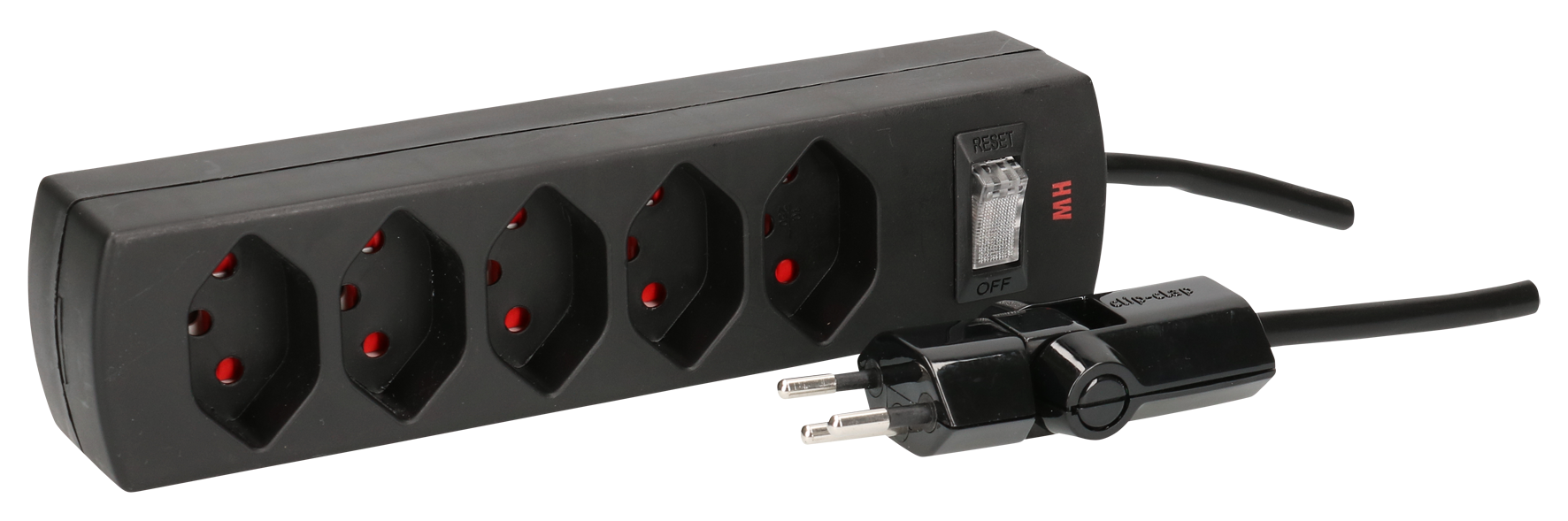 Steckdosenl. 5xT13 S sw