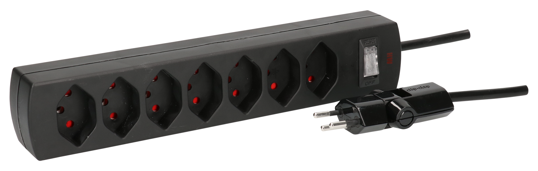 Steckdosenl. 7xT13 S sw