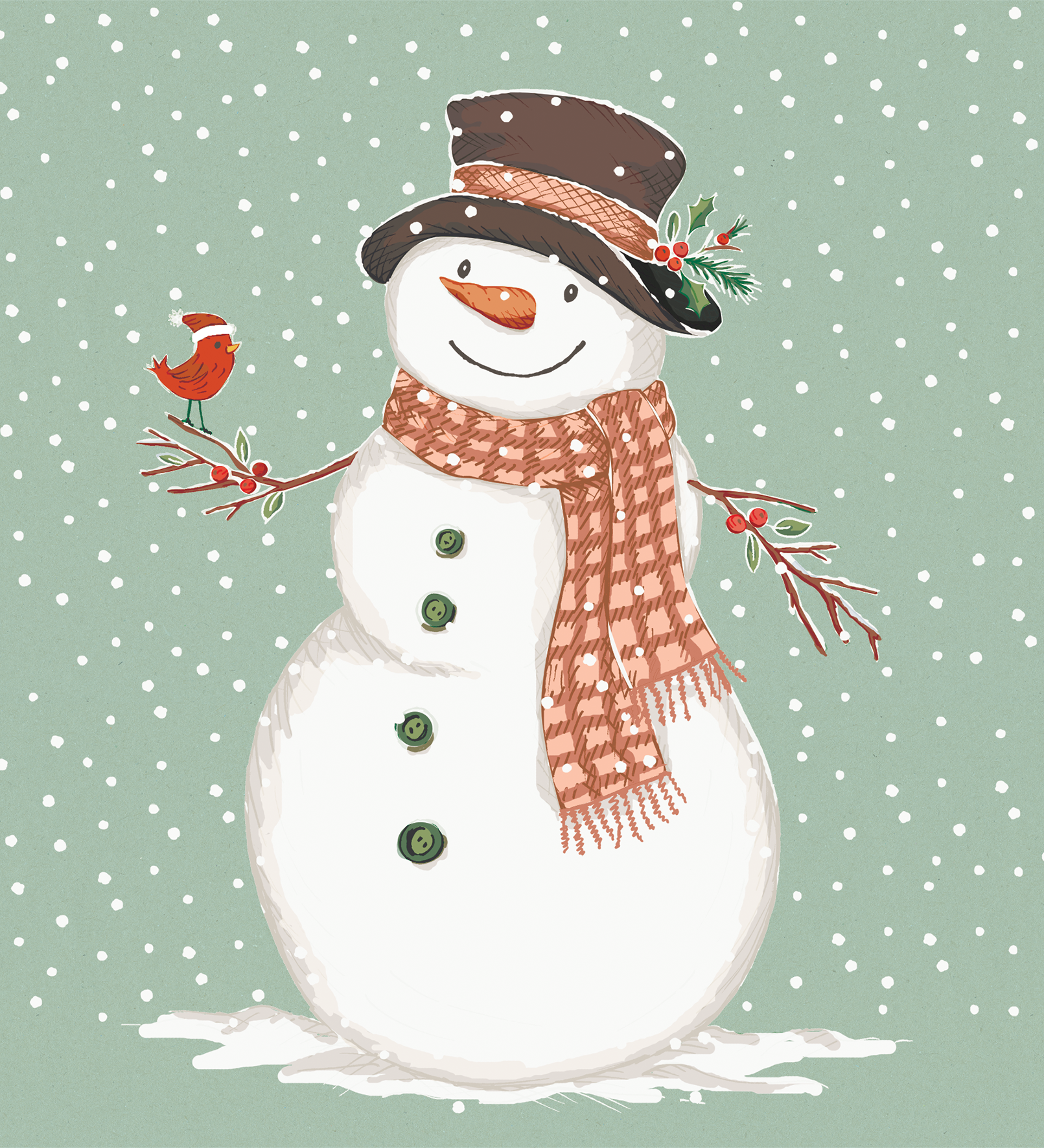 Serv.  M. Snowman 33x33 cm