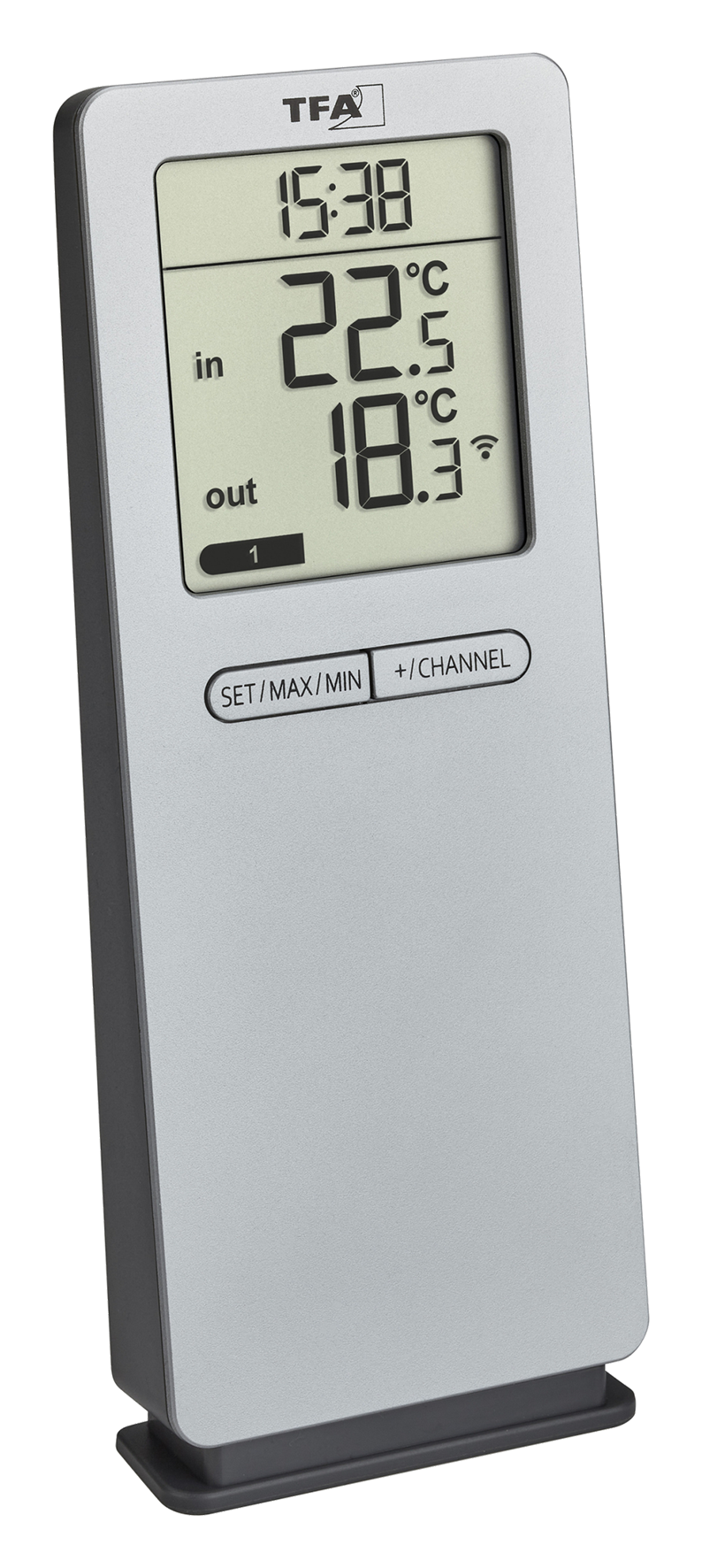 Funk-Thermom.Logoneo silber