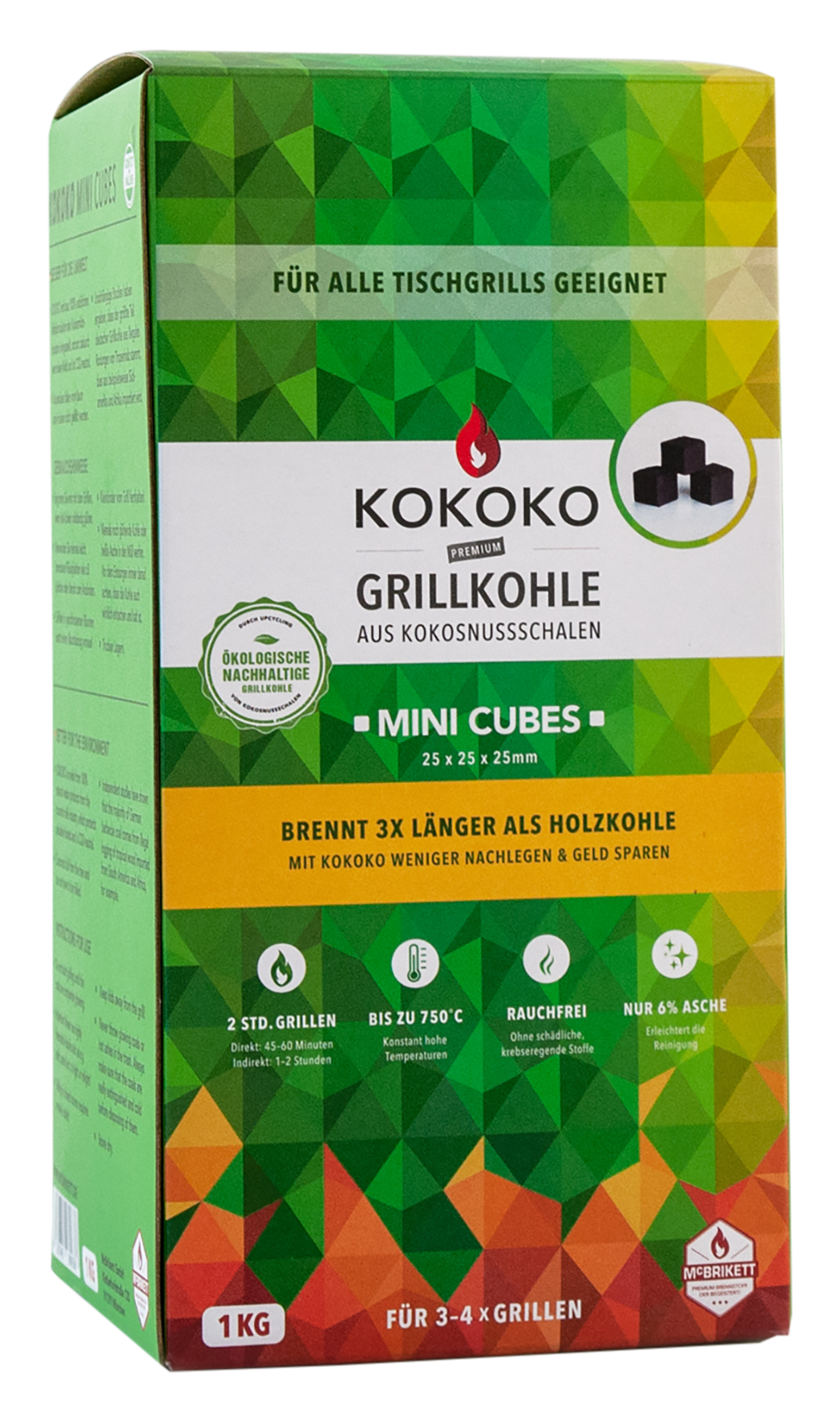 Grillkohle Kokoko Mini Cubes 1