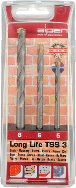 Steinbohrersatz Long-Life 3tlg