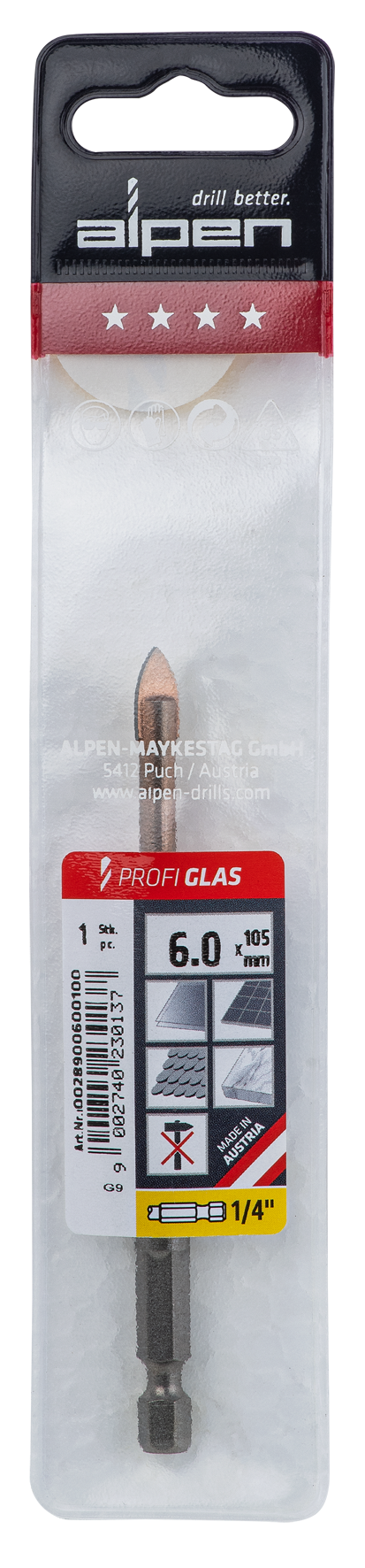 Glasbohrer Profi 6.0x105