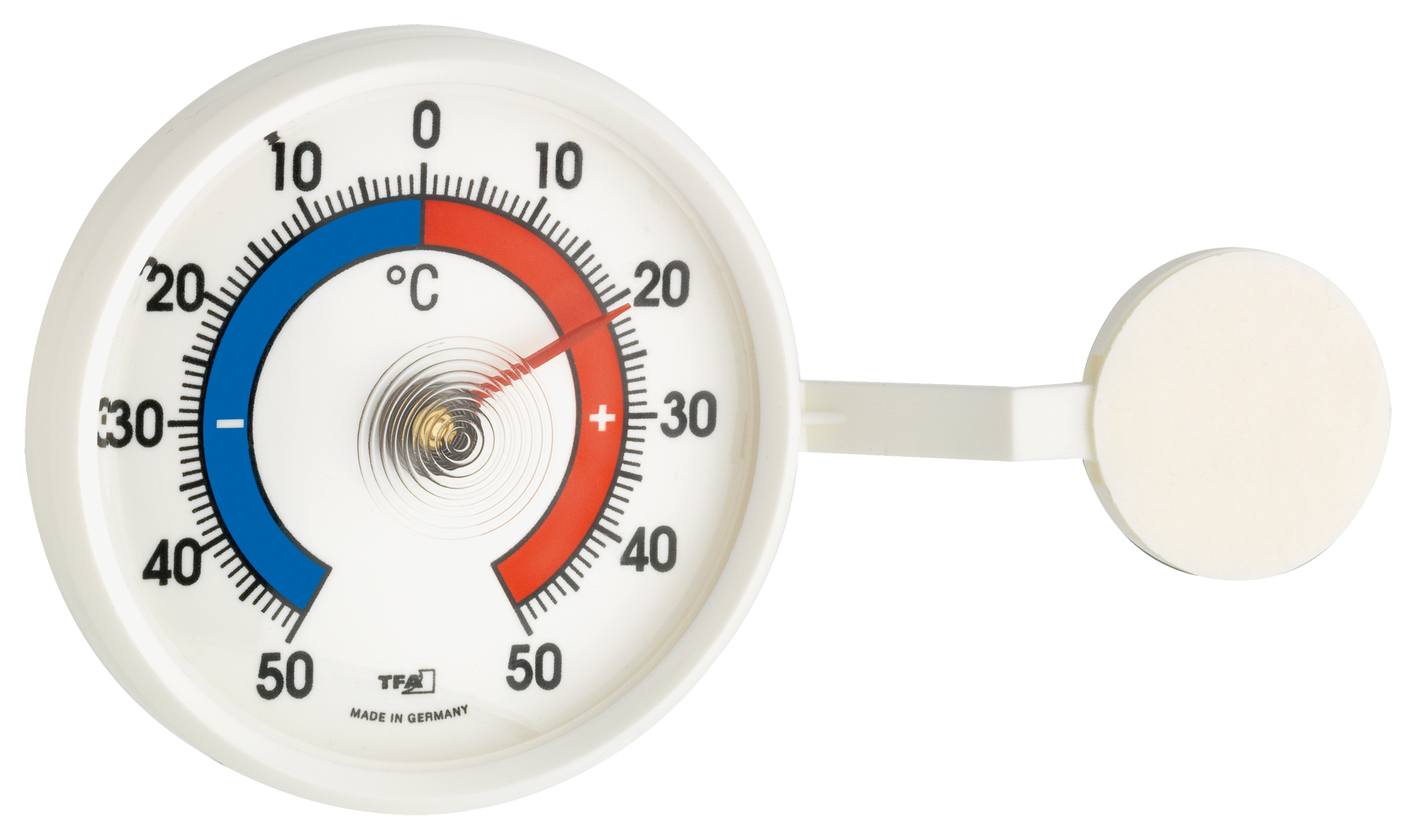 Fensterthermometer rund weiss