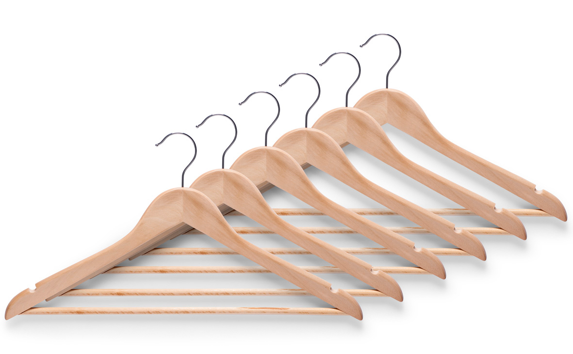 Kleiderbügel natur 6St. 43.5cm