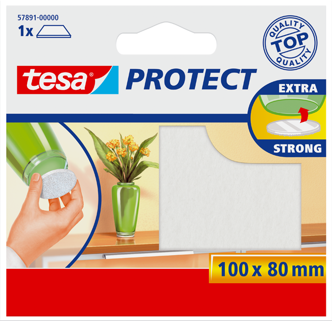 Filzgleiter 100x80 mm weiss