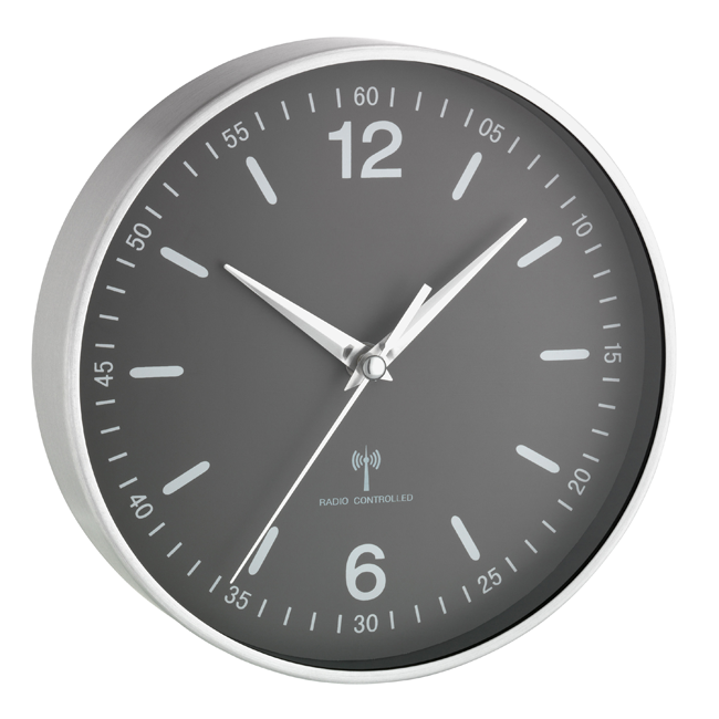 Wanduhr Alu schwarz ø19.5cm