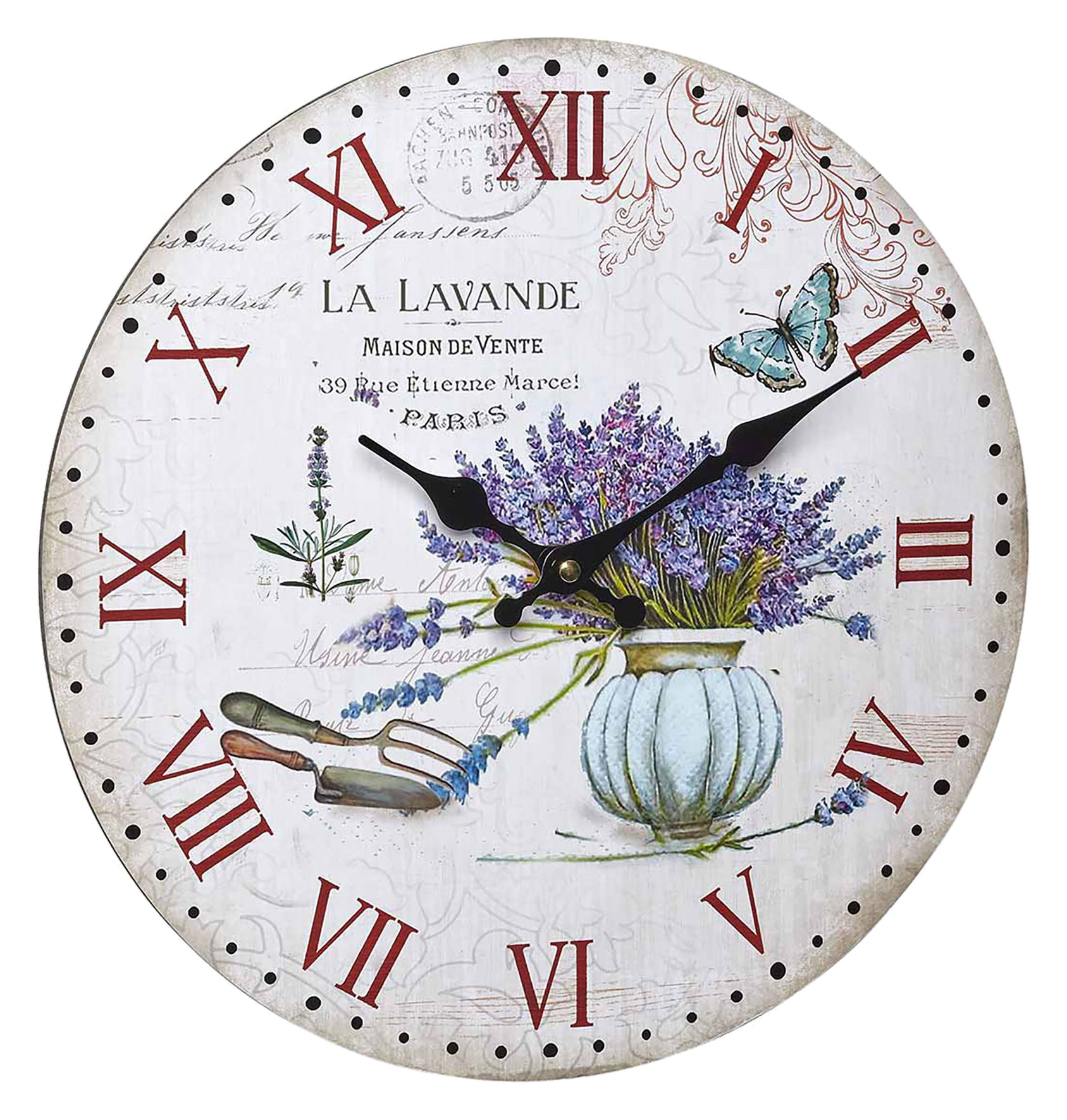 Wanduhr La Lavande Vintage