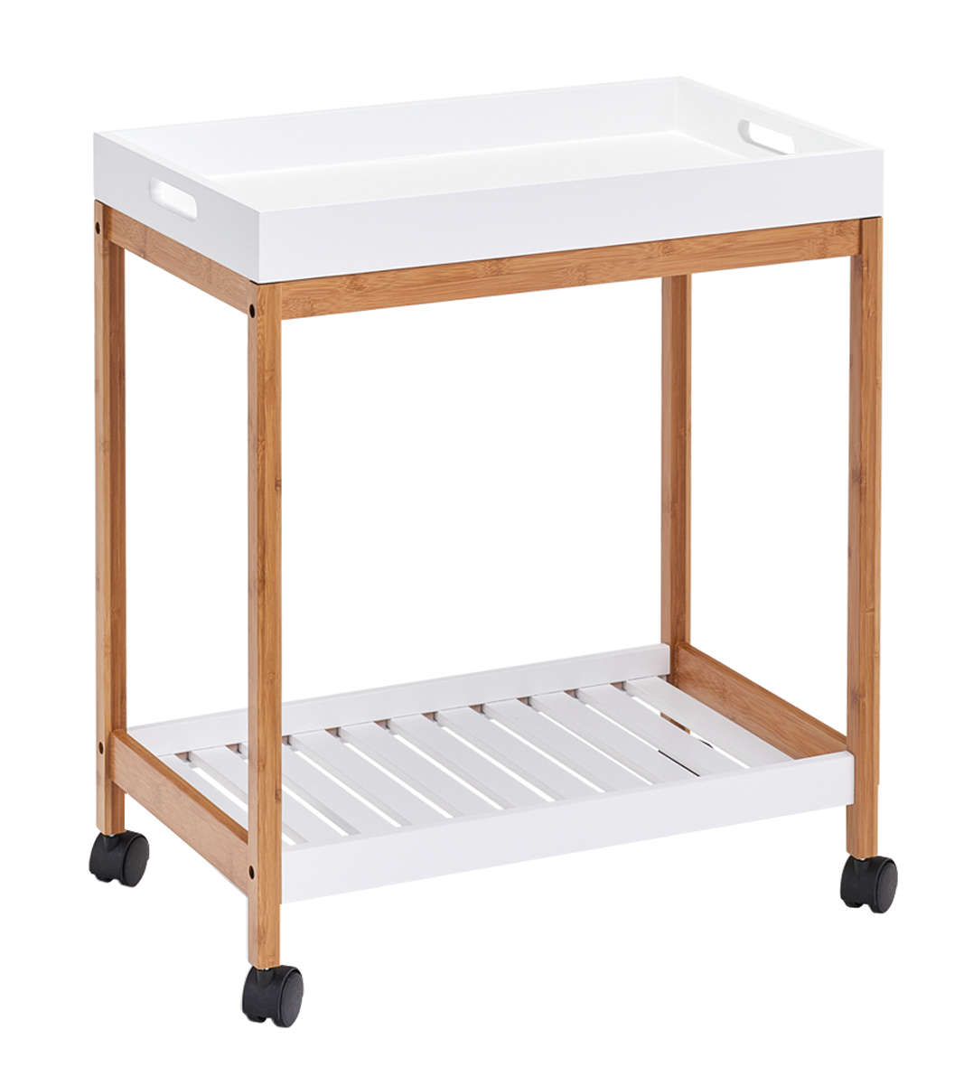 Rollwagen Bamboo weiss 55x34cm