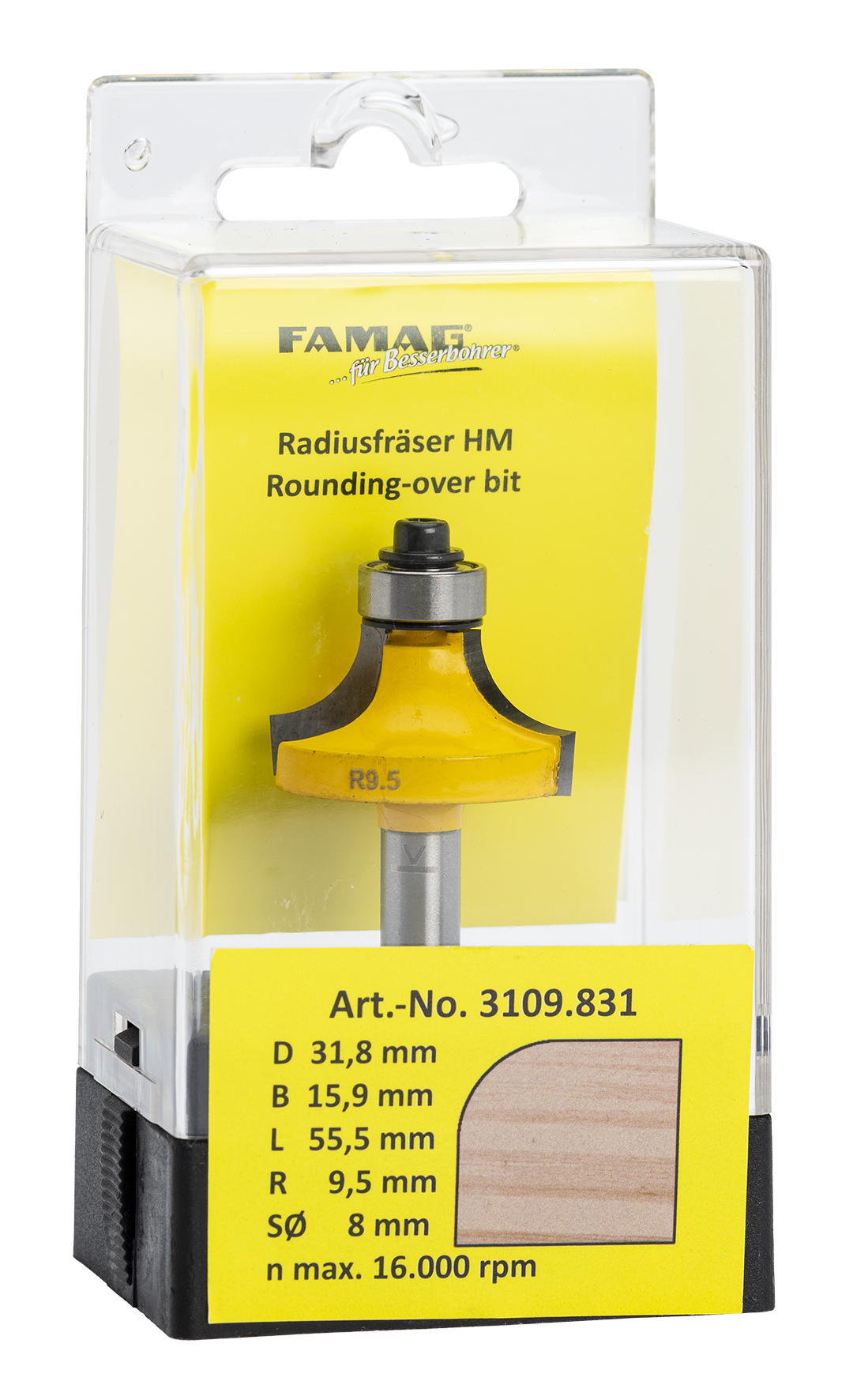 Abrundfrä ø31.8 L15.9 S8 R 9.5