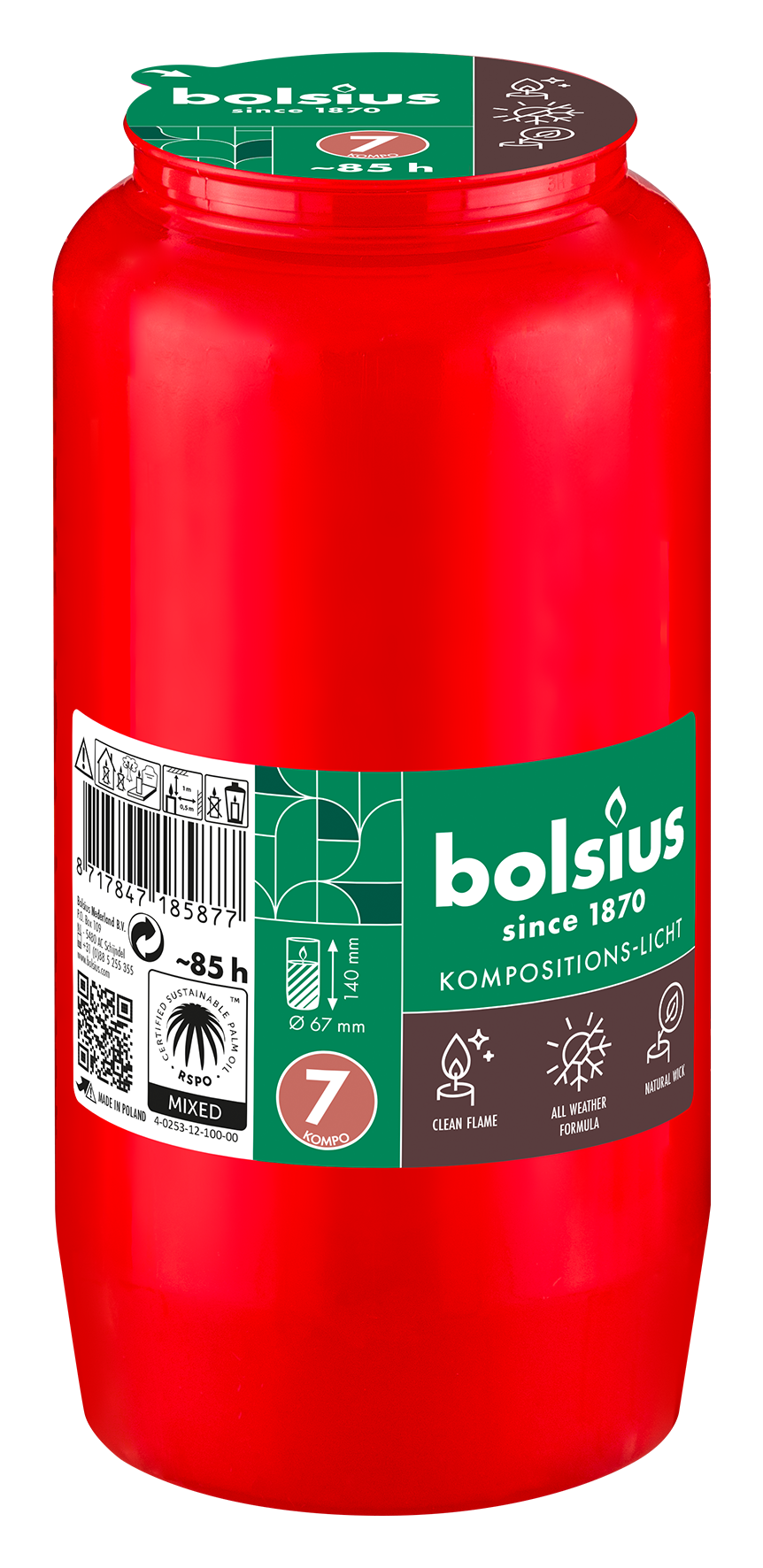 Grablicht o.Deckel Nr. 7 rot