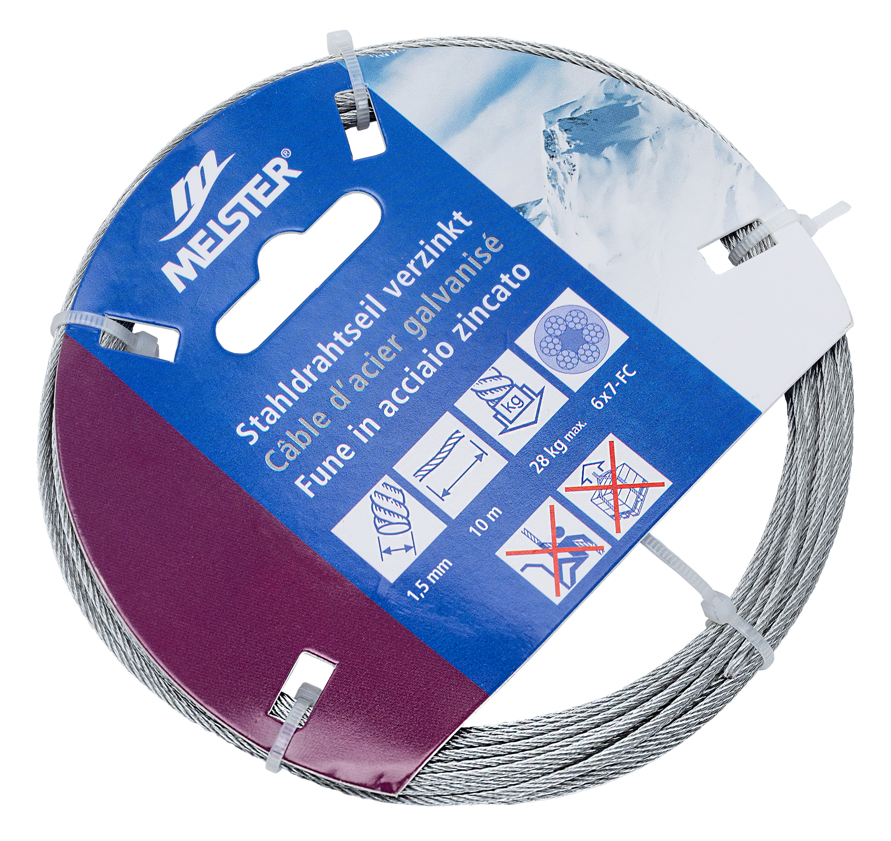 Drahtseil ø1.5mm 140 kg verz