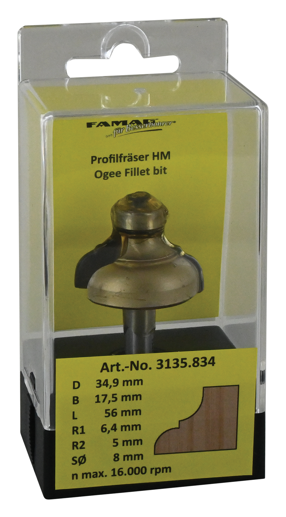 Profilfräser ø34.9 L17.5 S8