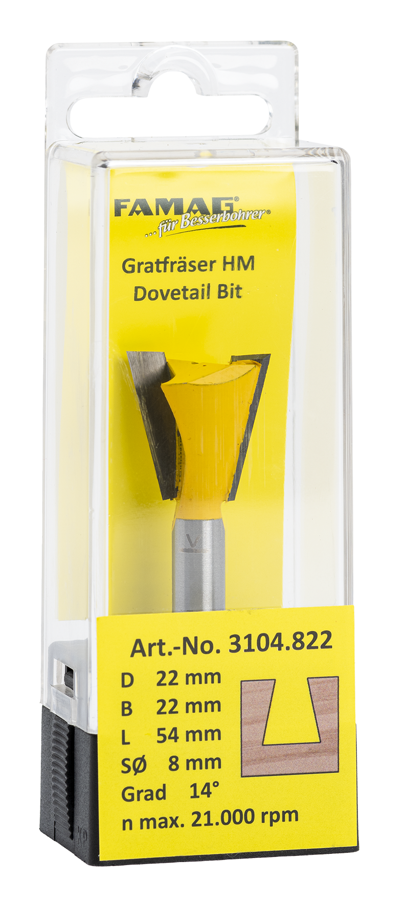 Gratfräser ø22 L22 S8 14°