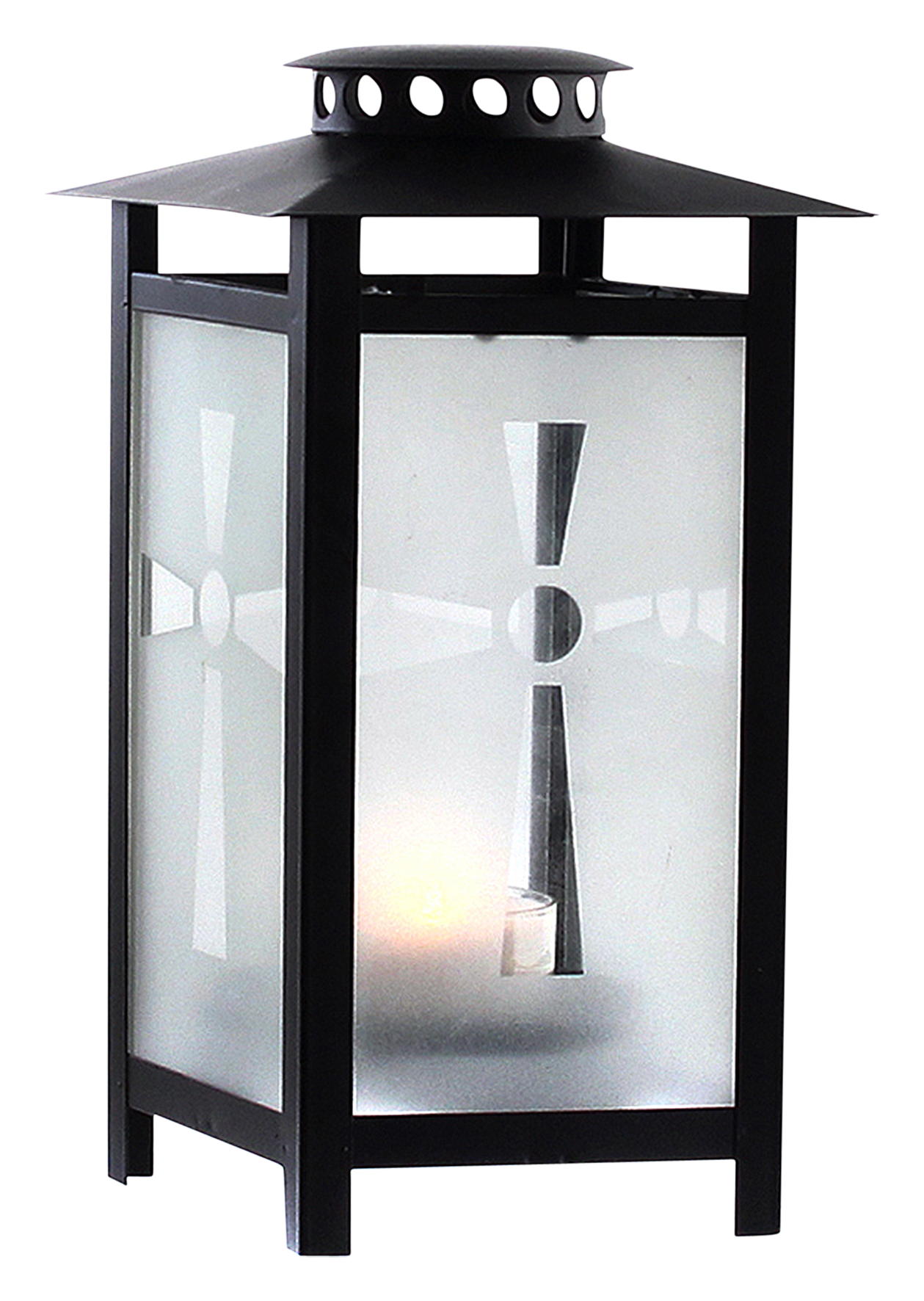 Grablaterne mit Kreuzmotiv