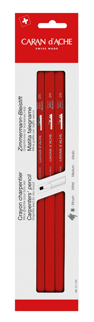 Zimmermannsbleistift 3x rot