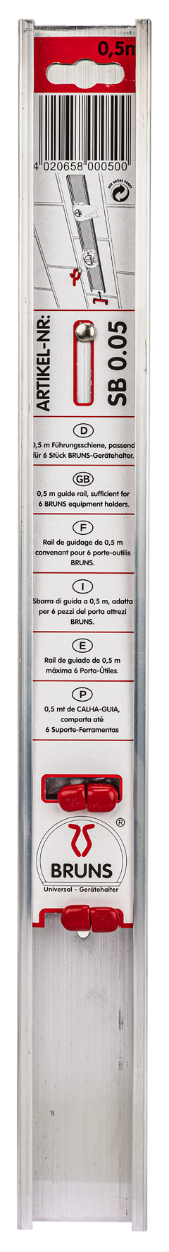 Gerätehalterschiene 0.5m o/Ha.