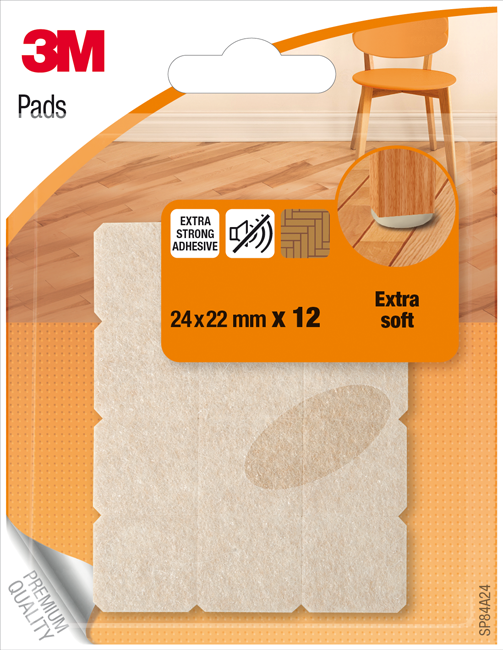 Filzgle. Pads 24x22mm 12St.be.