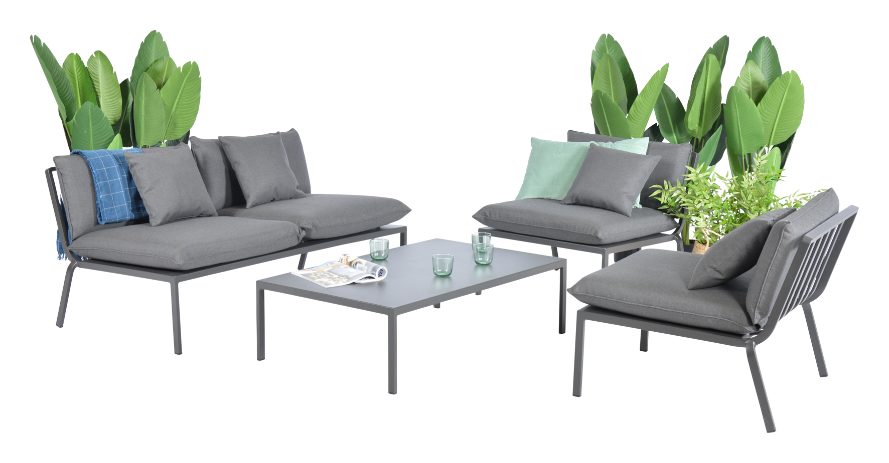 Lounge Set Kayl dark grey