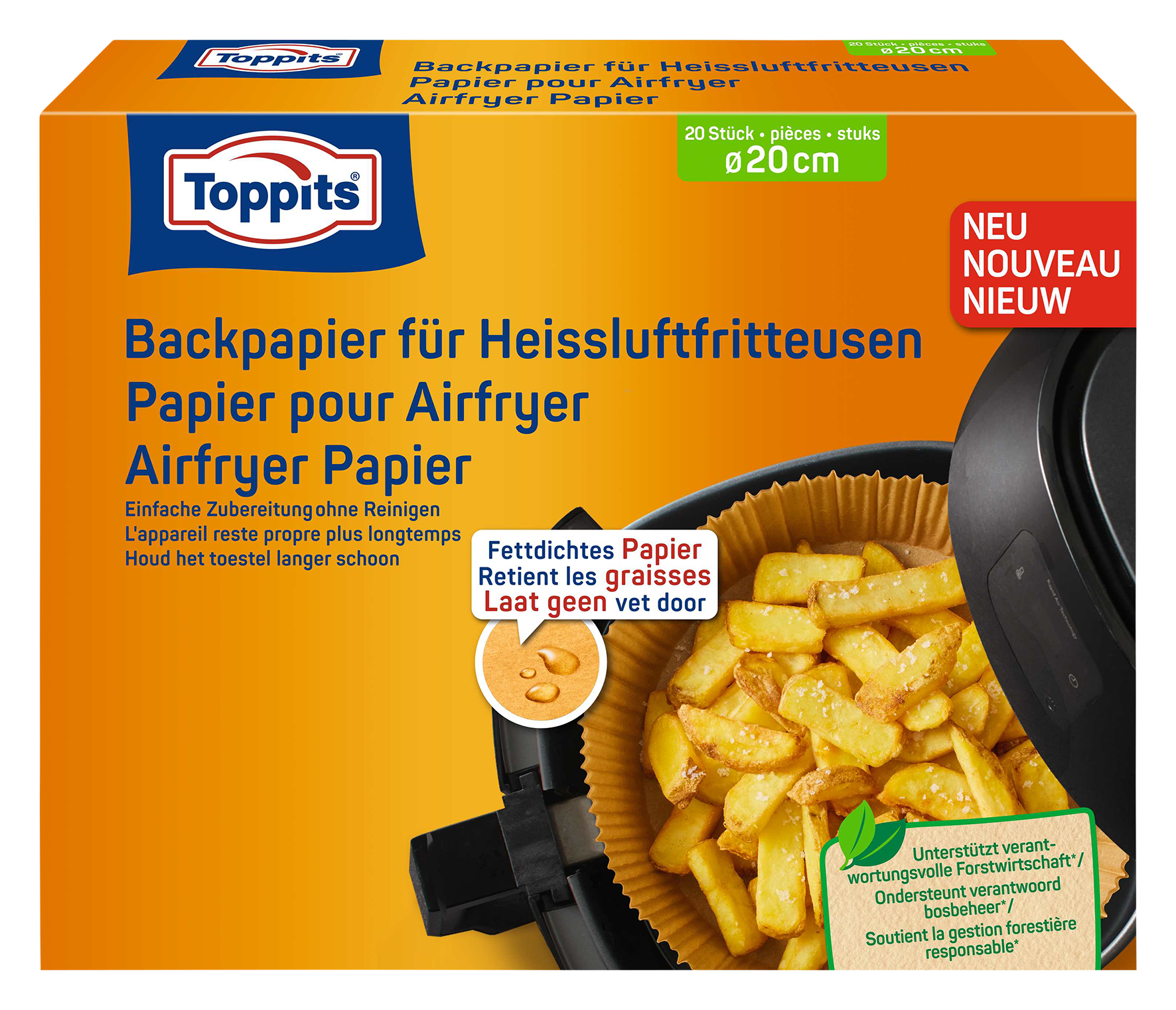 Backpapier Heissluftfritteusen
