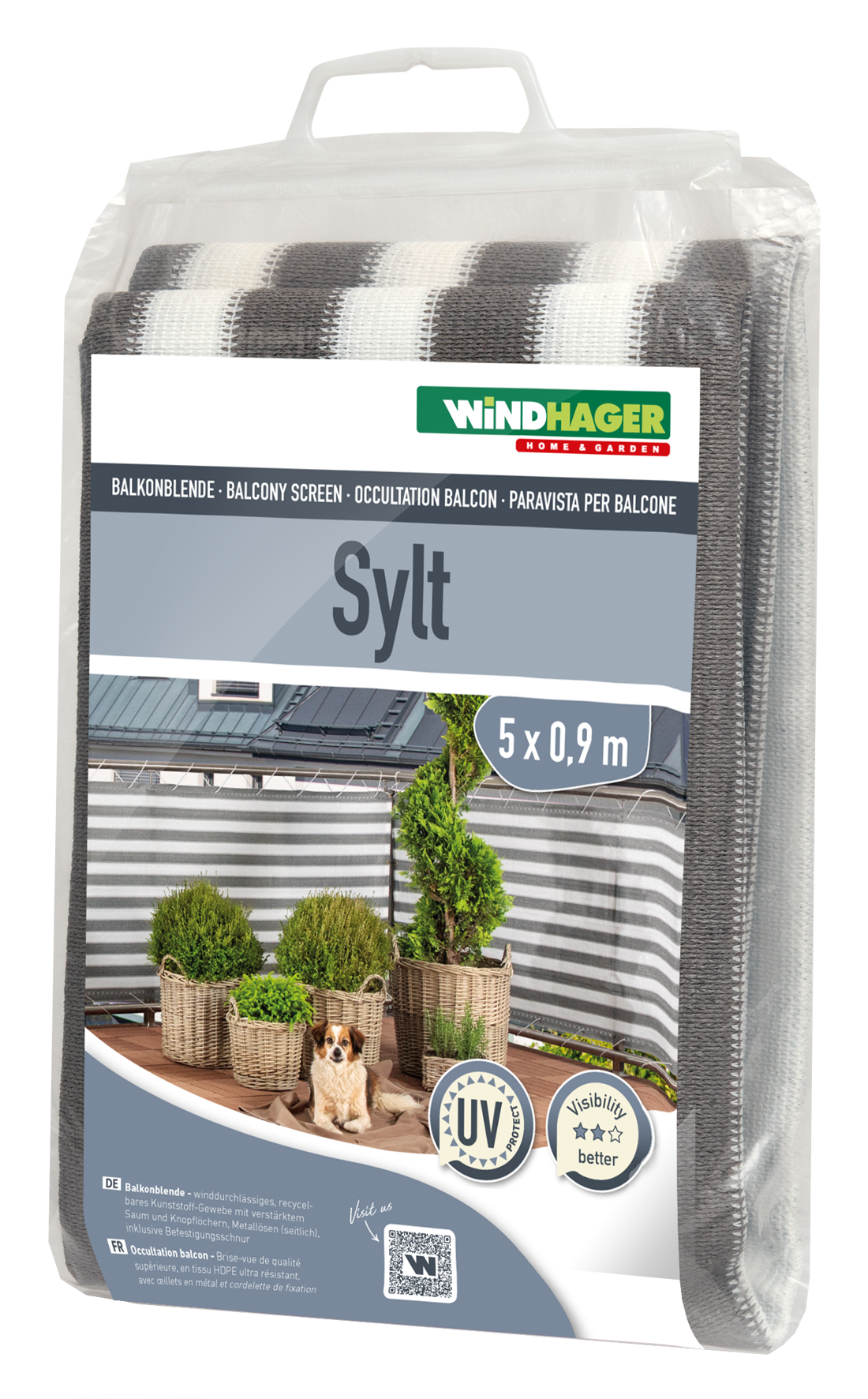 Balkonblende Sylt 5x0.9m