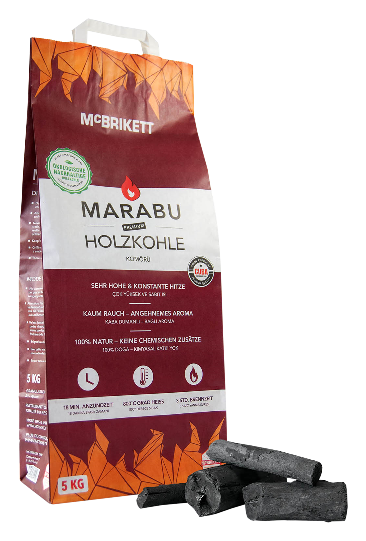 Holzkohle Marabu 5 kg