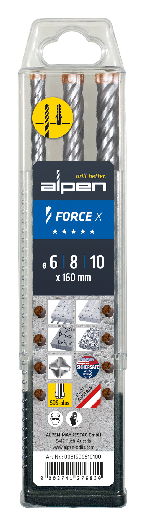 Hammerbohrersatz Force X 3tlg.