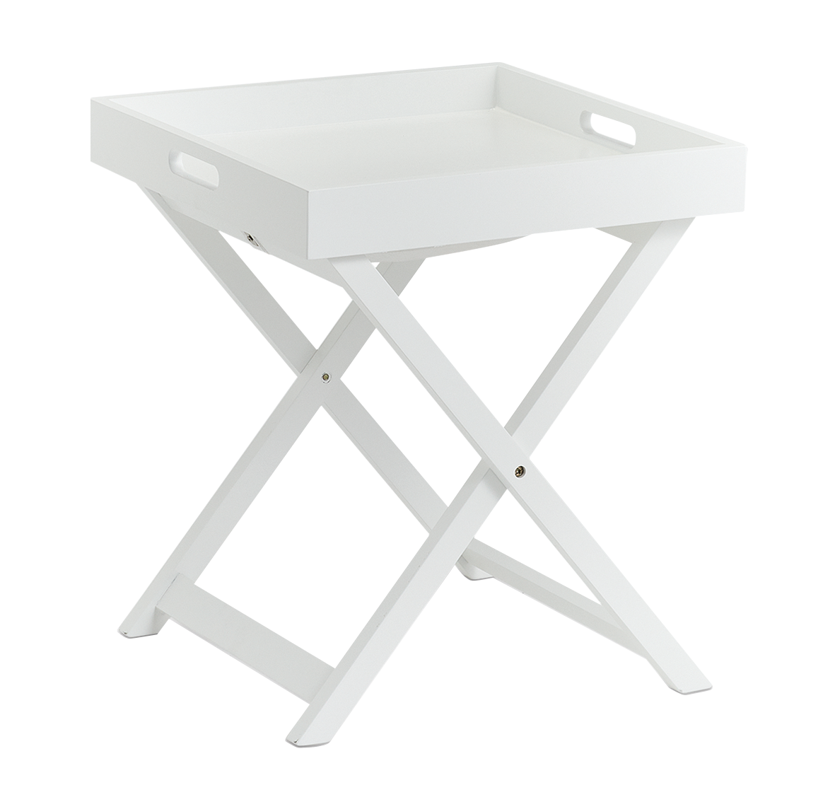 Beistelltisch m. Tablett weiss
