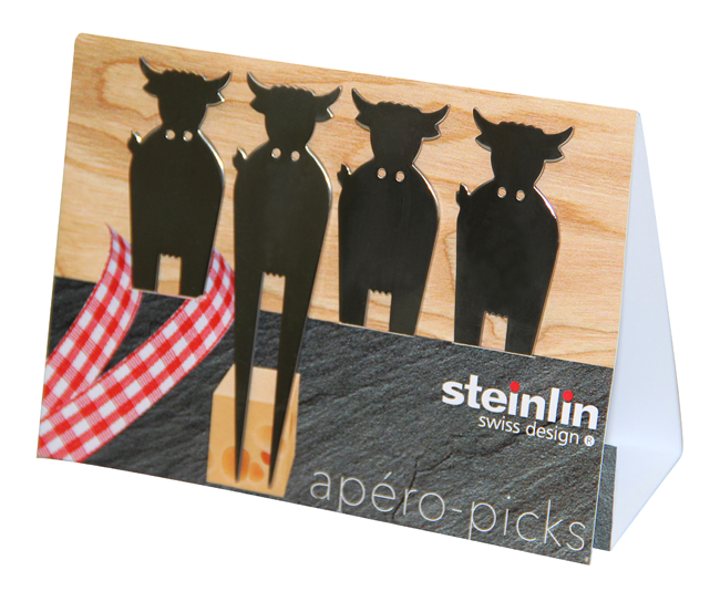 Apéropicks Kuh Inox 4 Stück