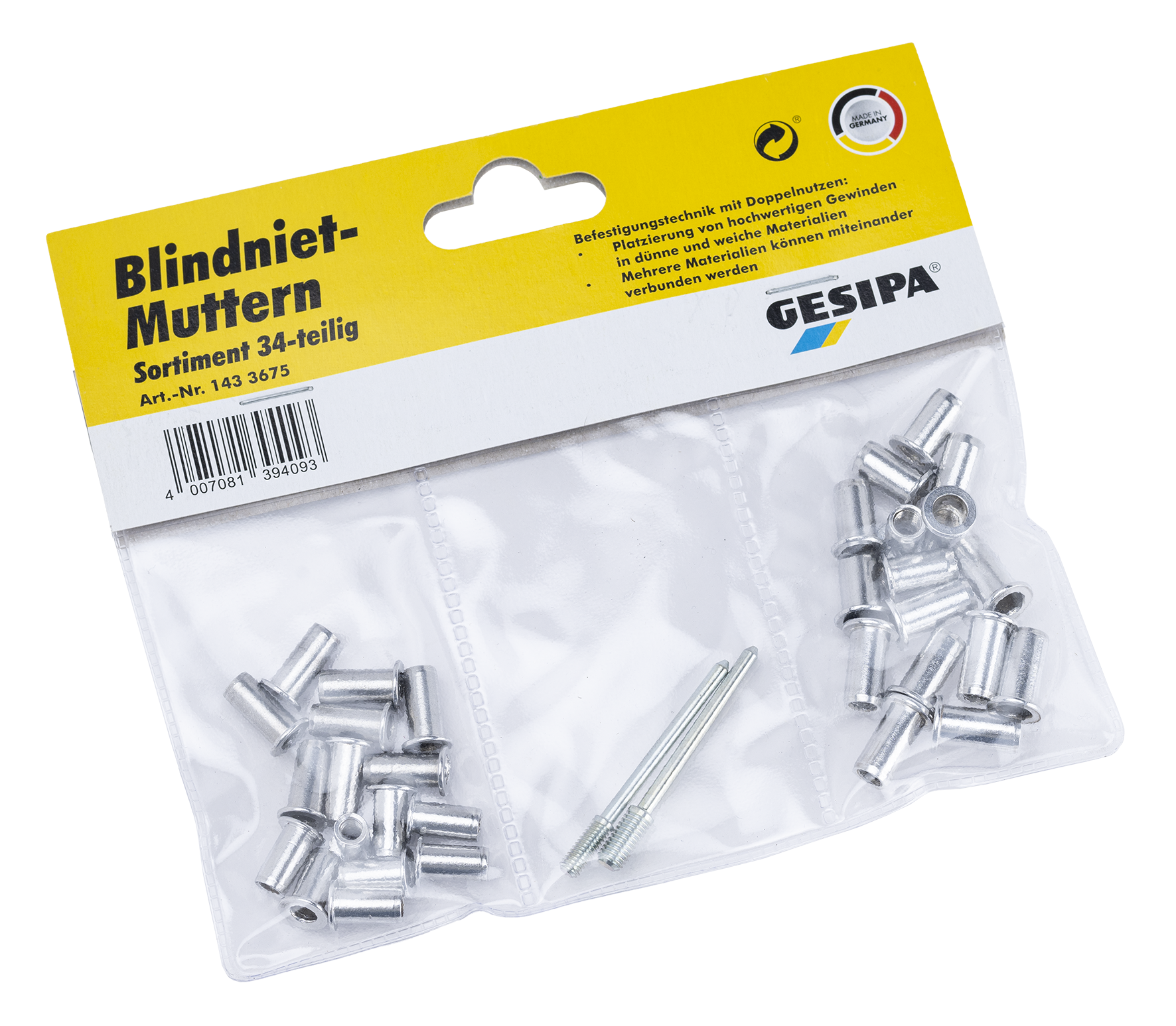 Blindnietmuttern M4/M5 34-tlg.