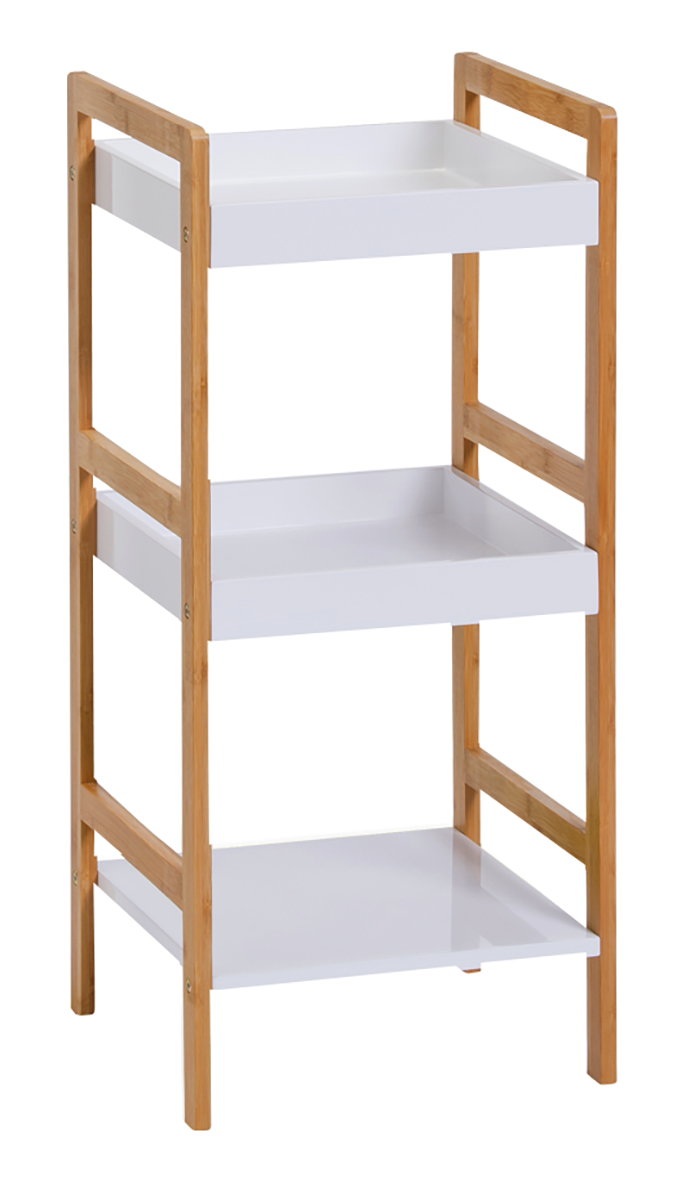 Standregal 3Abl. Bamboo weiss