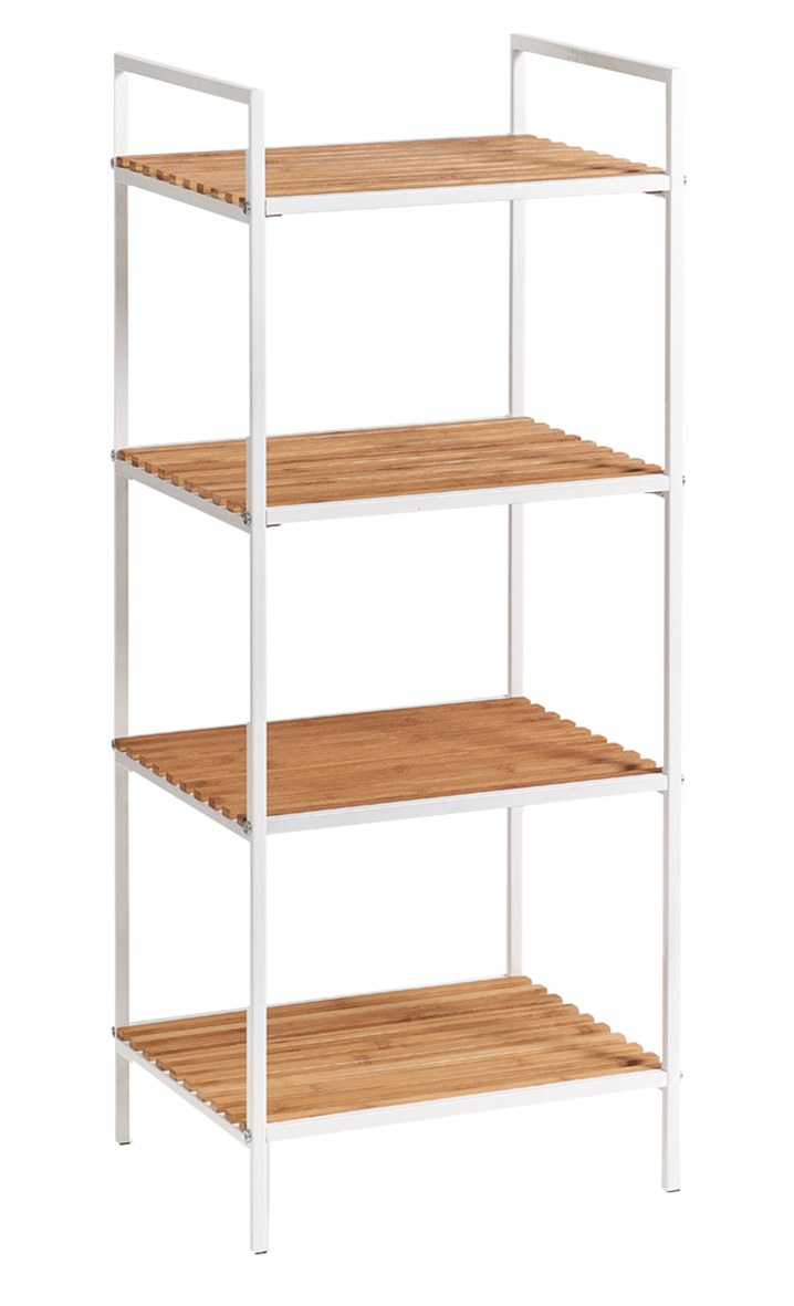 Standregal 4Abl. Bamboo weiss