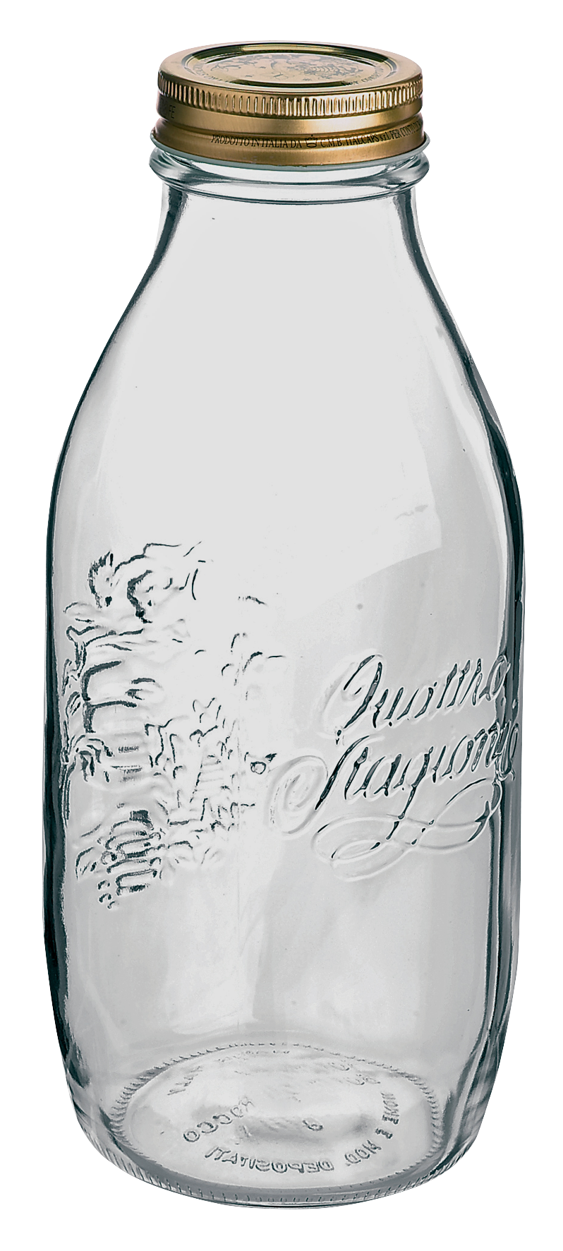 Glasflasche Versch.gold 1000ml