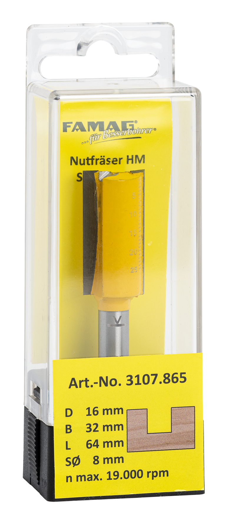 Nutfräser ø16 L32 S8