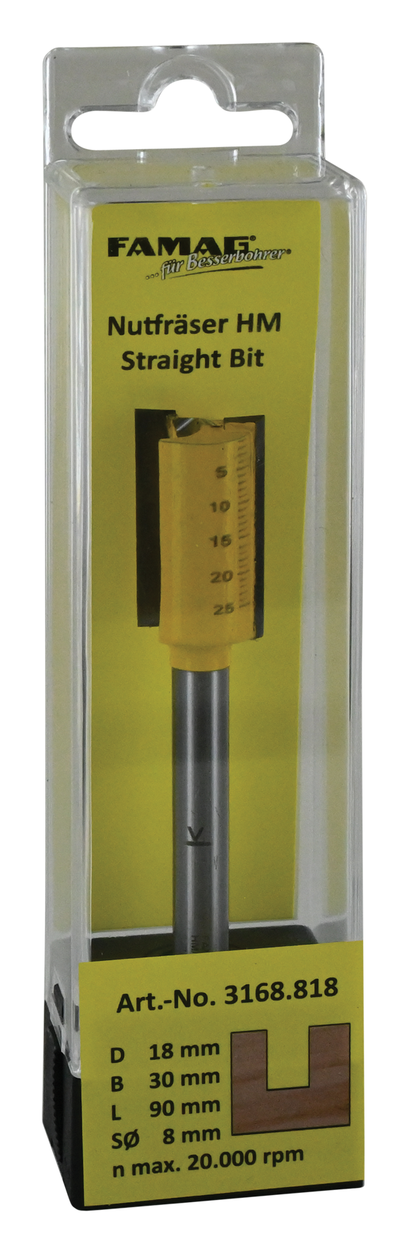 Nutfräser ø18 L30 S8