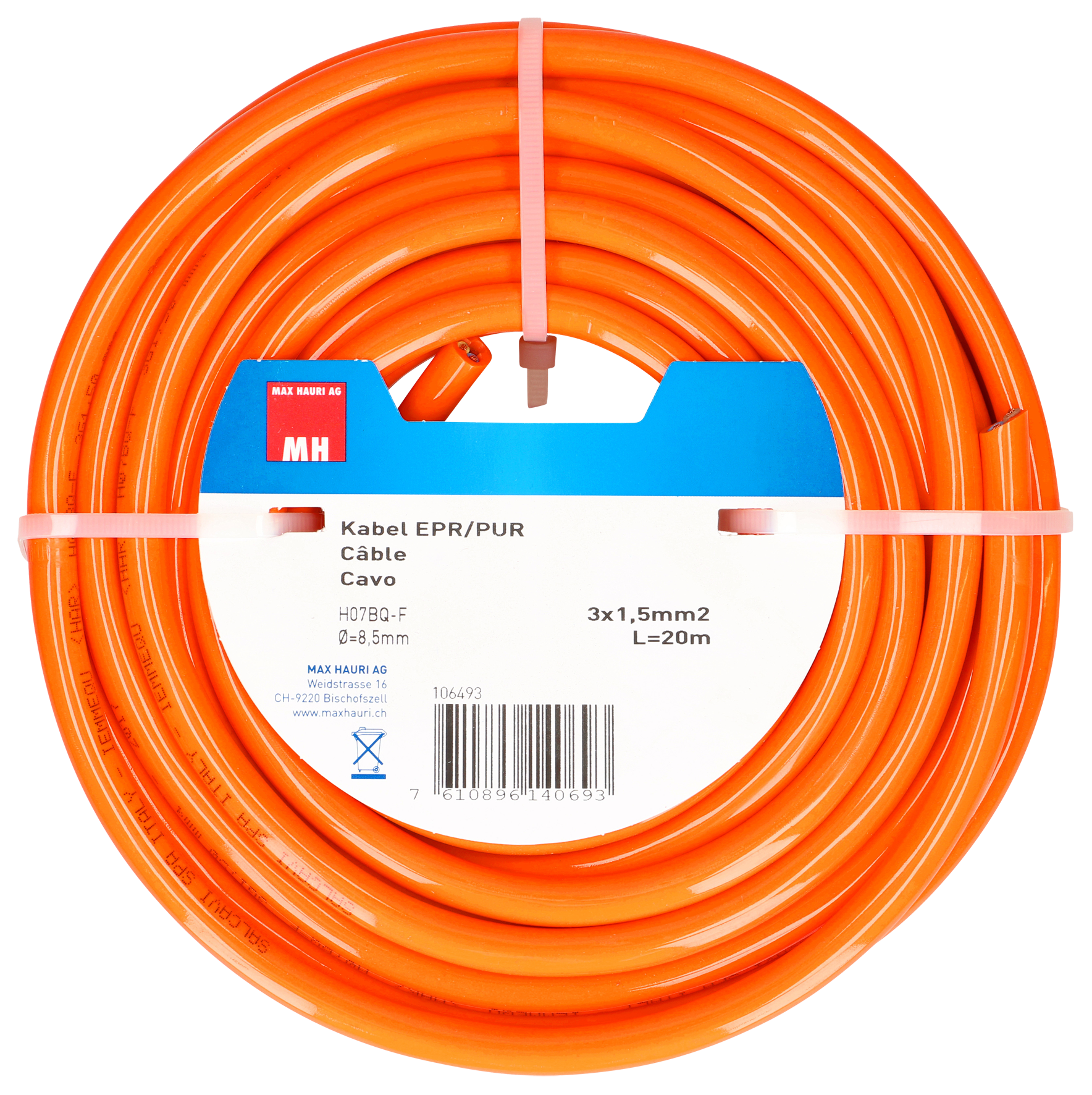 Kabel PUR 3x1.5 mm² 20 m or