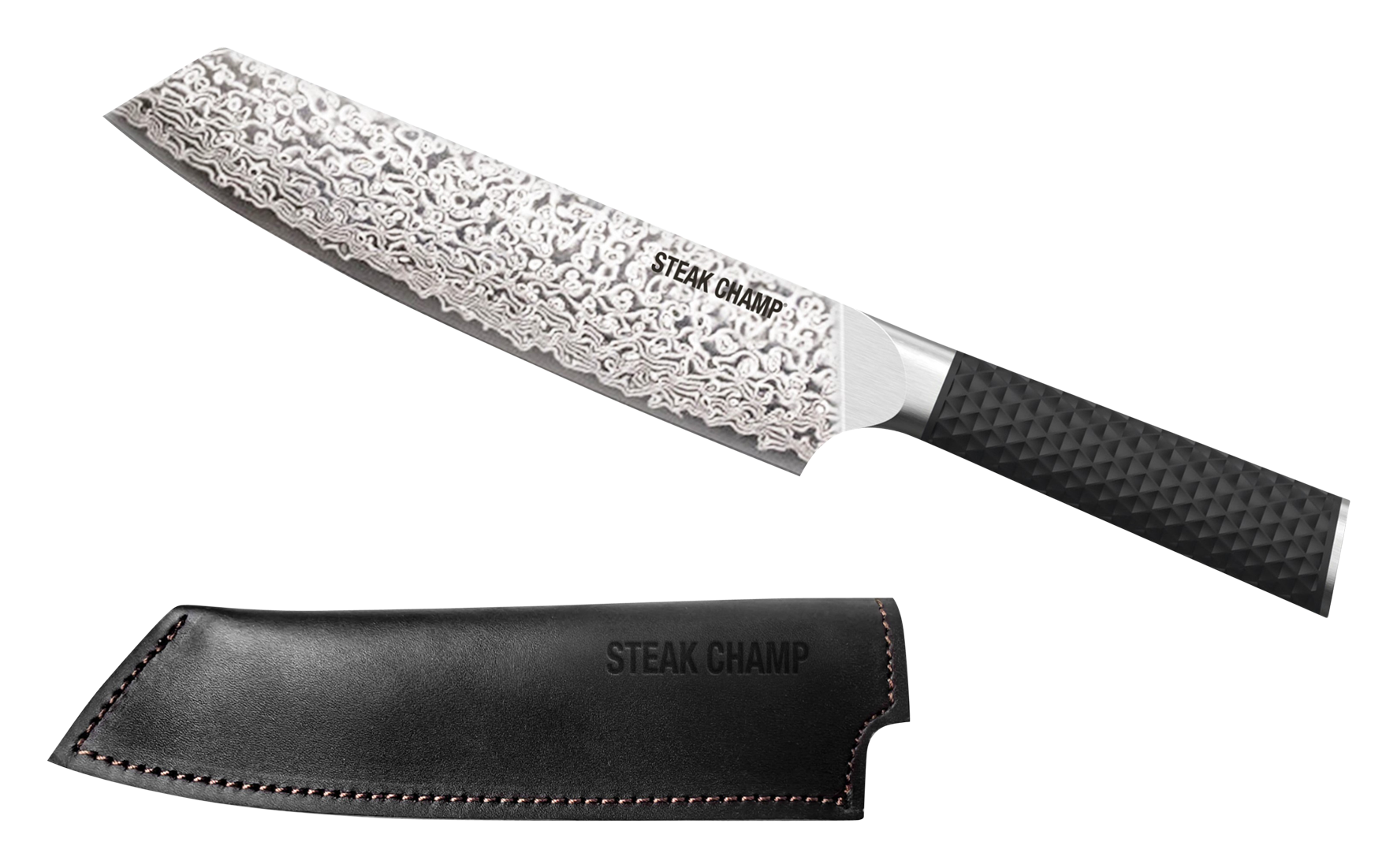 Kochmesser Damast,inkl.Lederh.