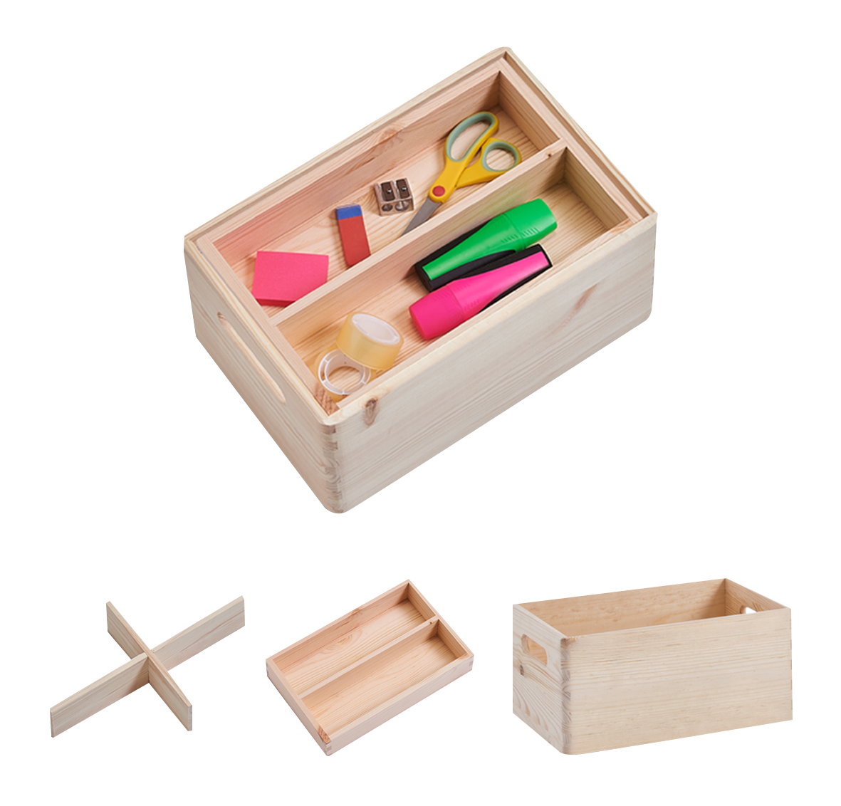 Kisten-Set Kiefer3tlg.30x20x15