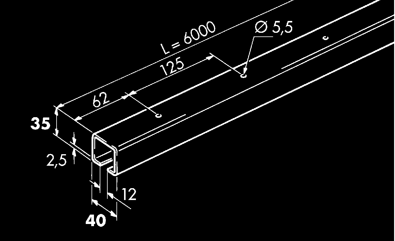 Laufschiene 600 Porta 300