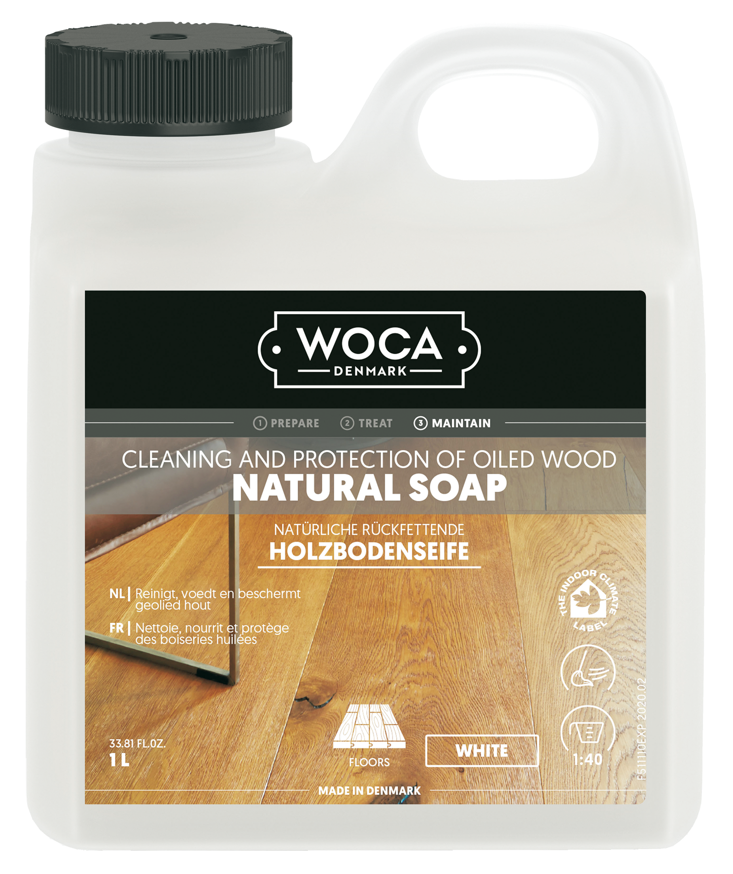 Holzbodenseife 1 l weiss