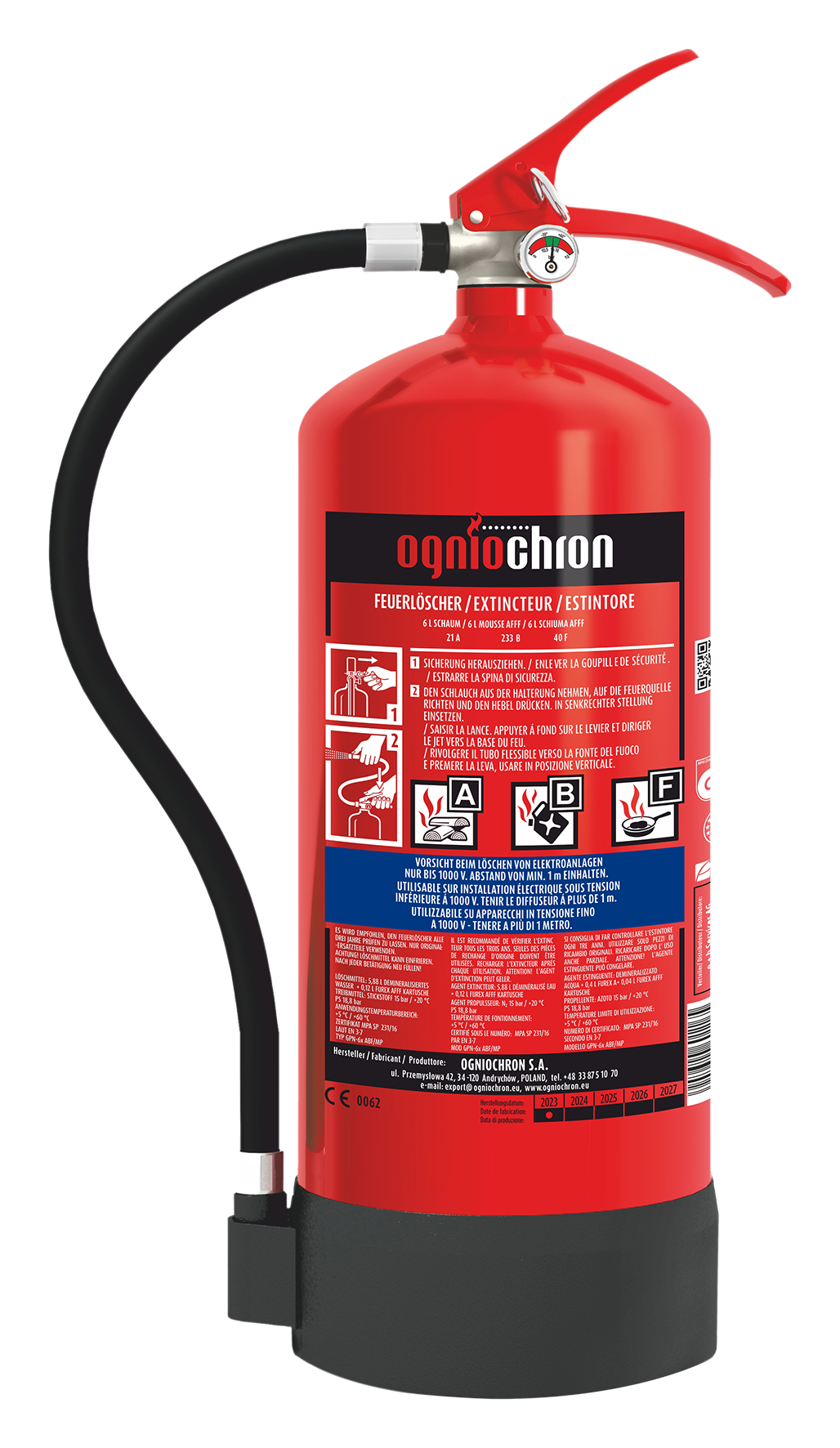 Schaum-Feuerlöscher 6l