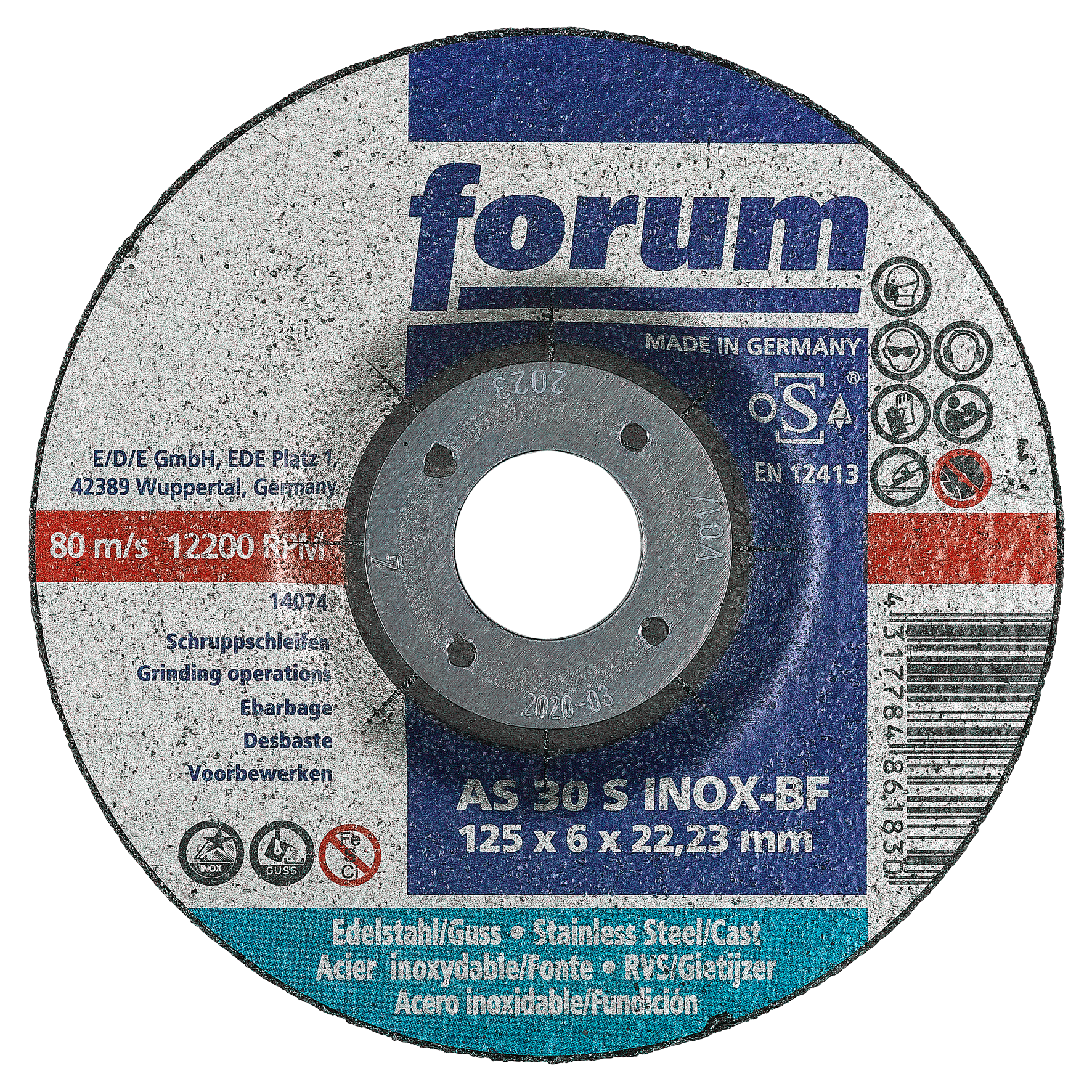 Schruppscheibe Inox 125x6.0