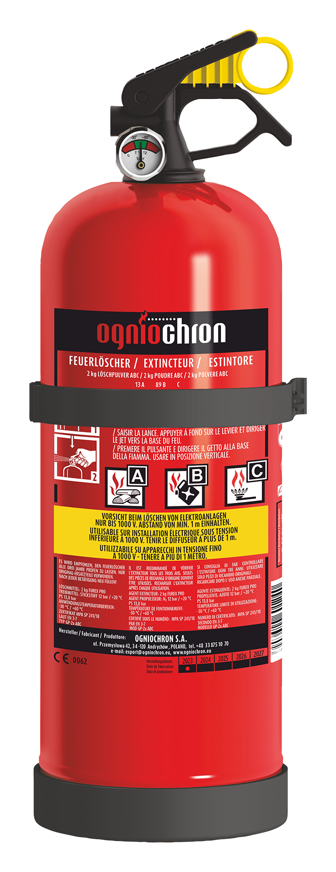 Pulver-Feuerlöscher 2 kg