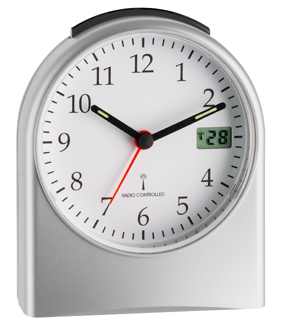 Funk-Wecker silber 9.6x11.6cm