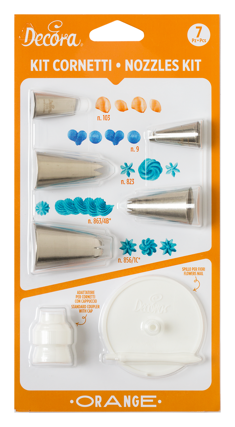 Spritztüllen-Set orange 7tlg.