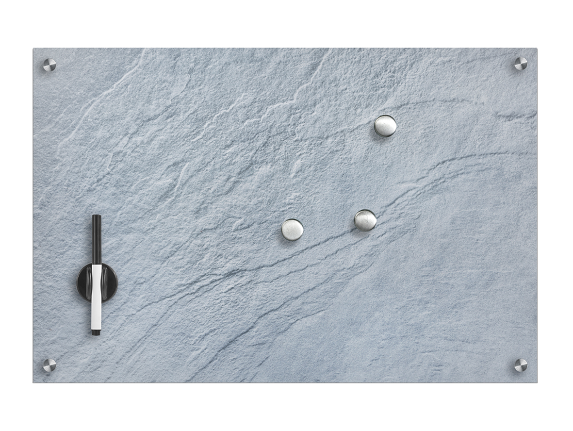 Memobord Glas Schiefer 60x40cm