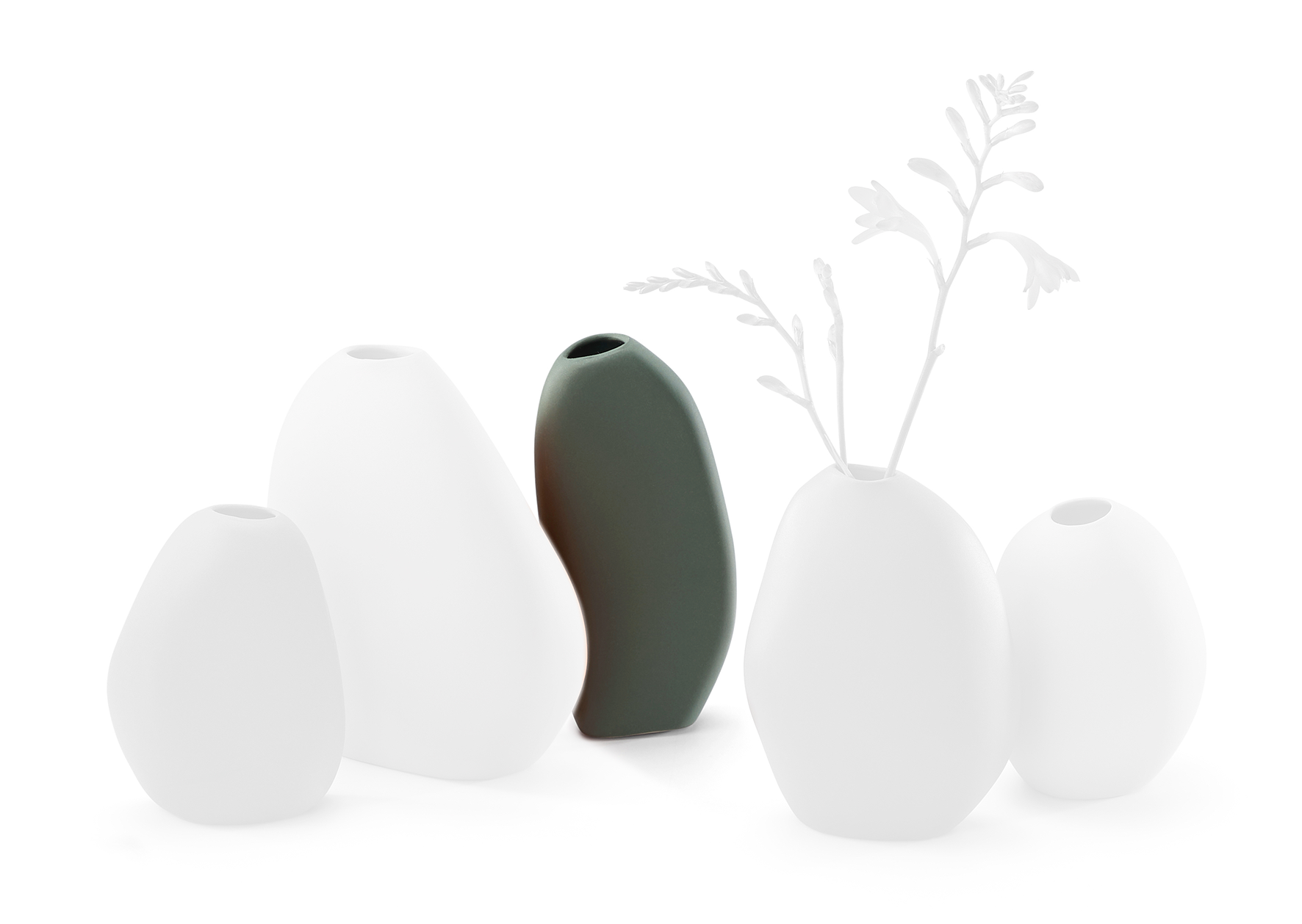 Vase Bud 7x4x14 graugrün