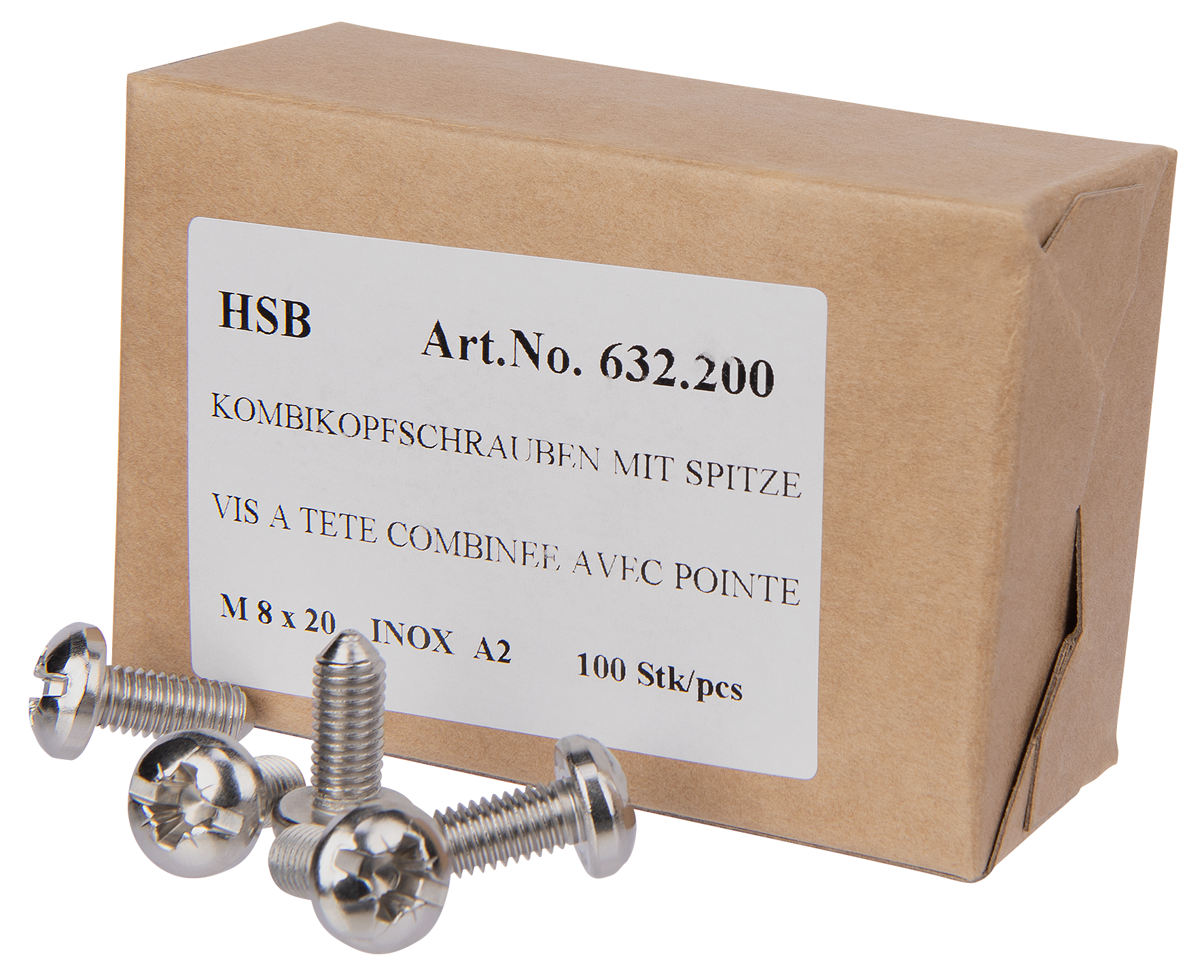 Schraube m.Spitze100St.M8x20mm